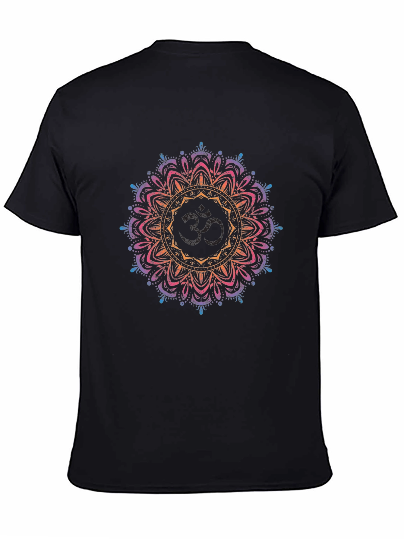 Om Mandala Graphic Tee - Black Cotton Comfort - 4