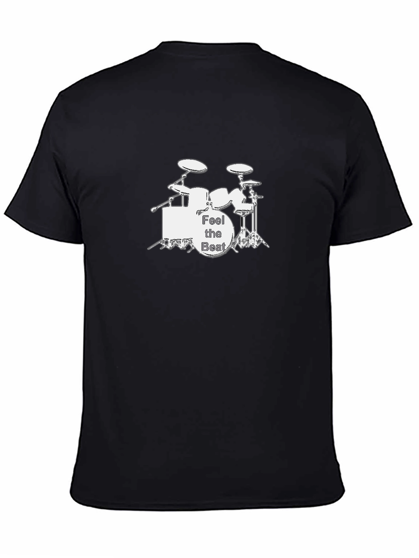 Black Feel the Beat Drum Kit Black Graphic Tee view 4