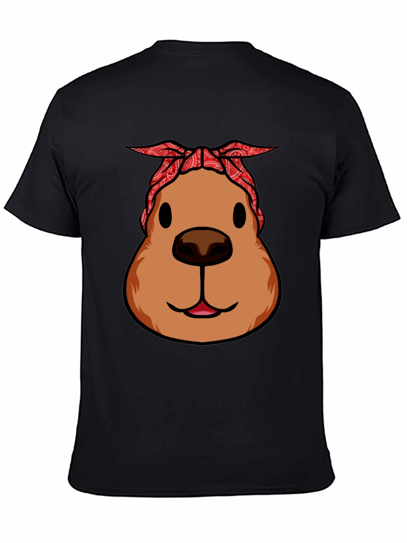Black Capybara Bandana T-Shirt - Cool & Casual view 4