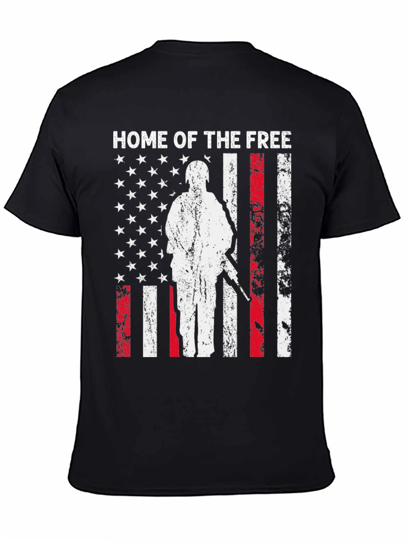 Black Home of the Free Patriotic T-Shirt view 4
