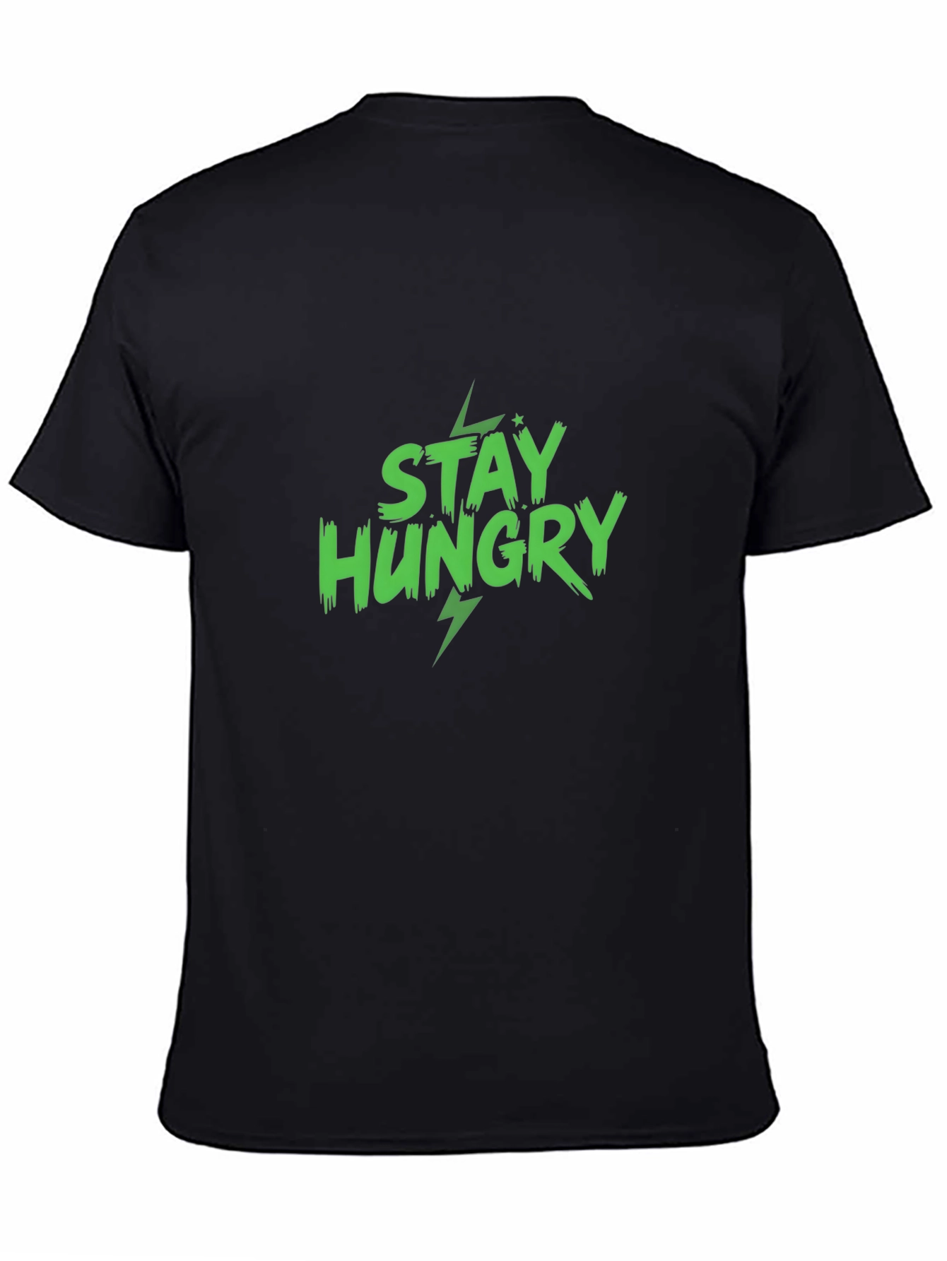 Black Stay Hungry Graphic Print Black T-Shirt view 4