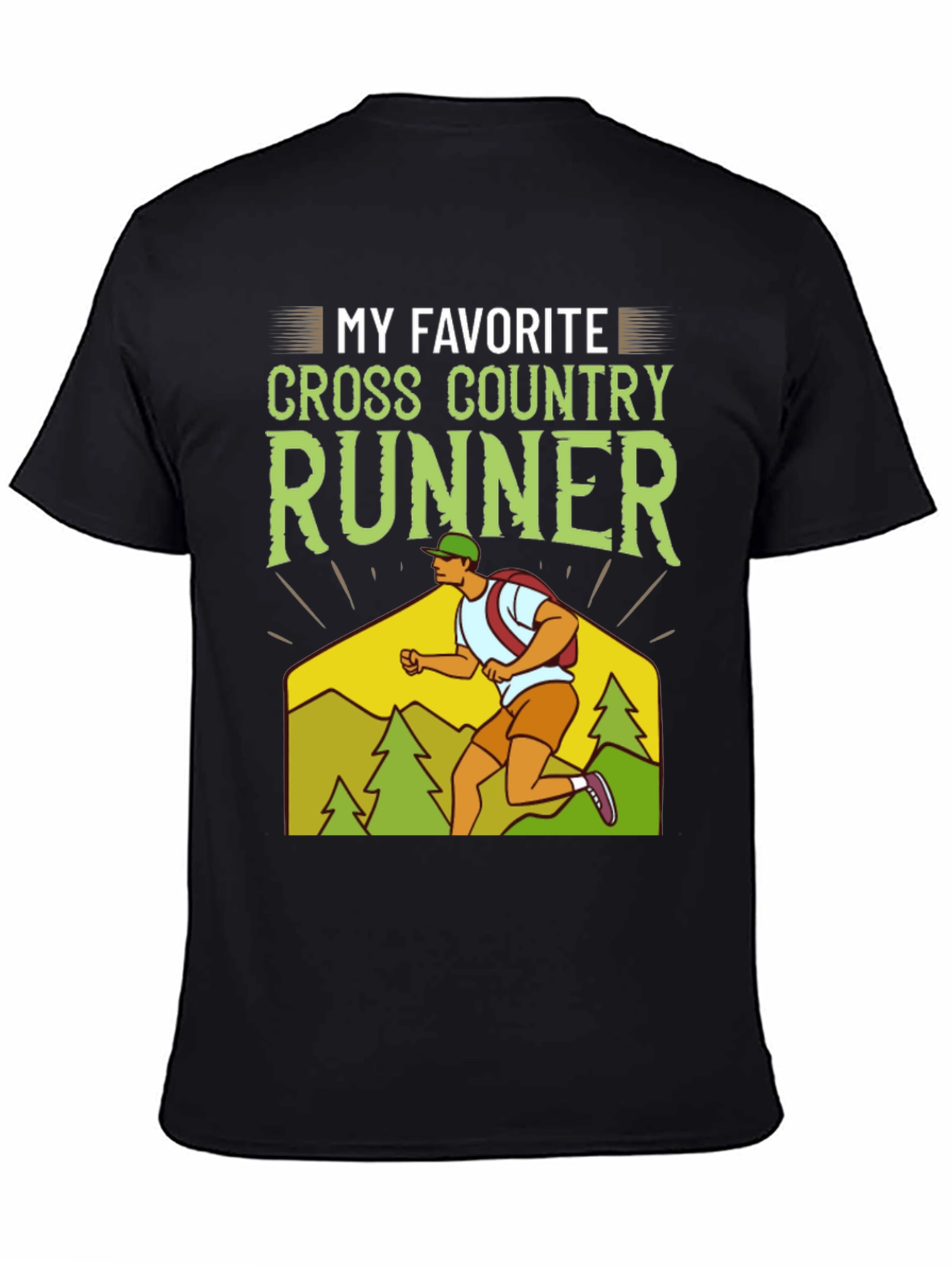 Black My Favorite Cross Country Runner Graphic T-Shirt view 4