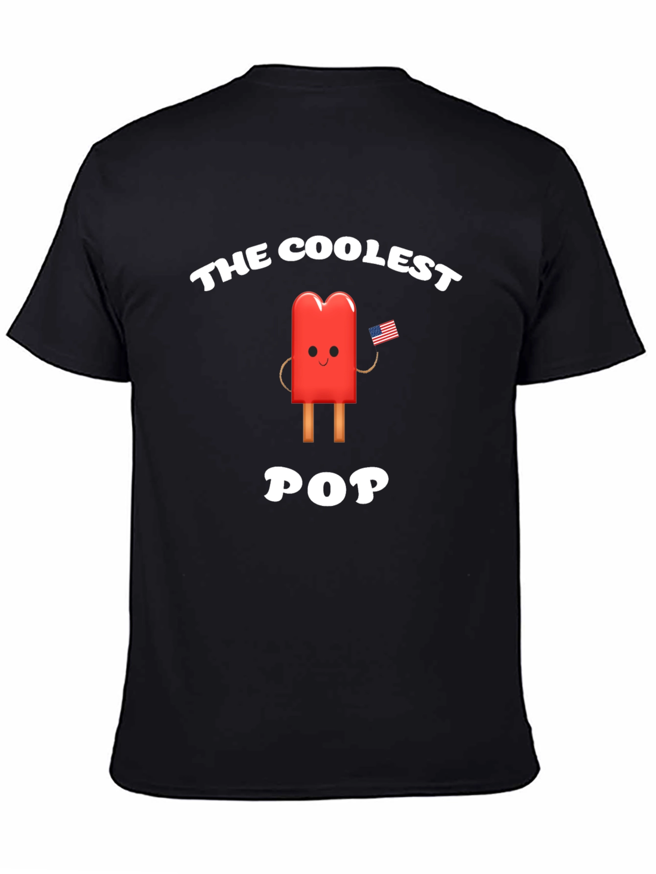Black Coolest Pop T-Shirt - Patriotic Popsicle Tee view 4