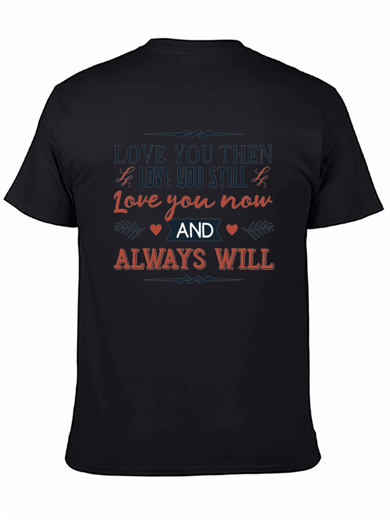 Black Love You Always Graphic Tee - Black Cotton view 4