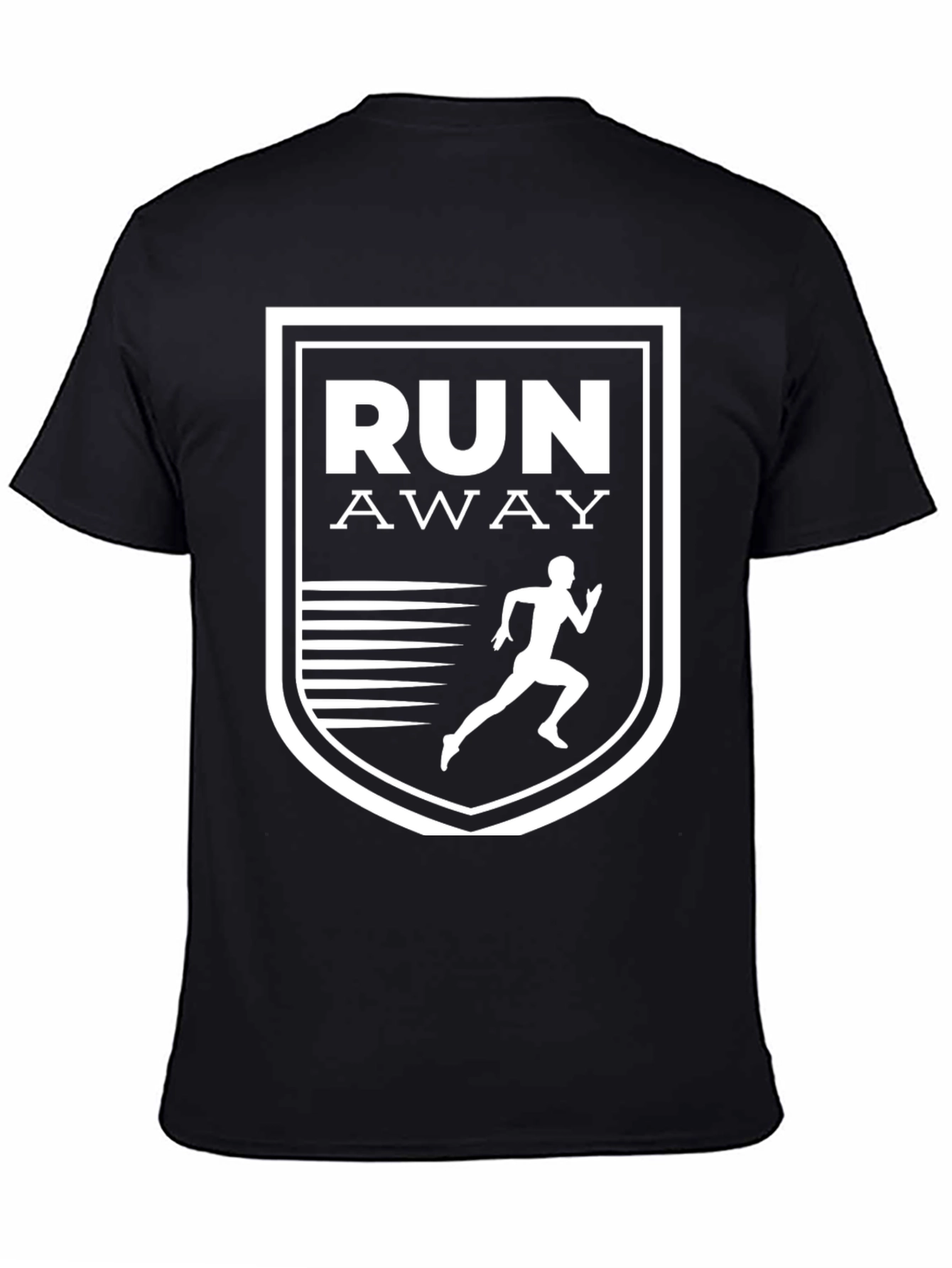 Black Run Away Graphic Tee - Black Casual T-Shirt view 4