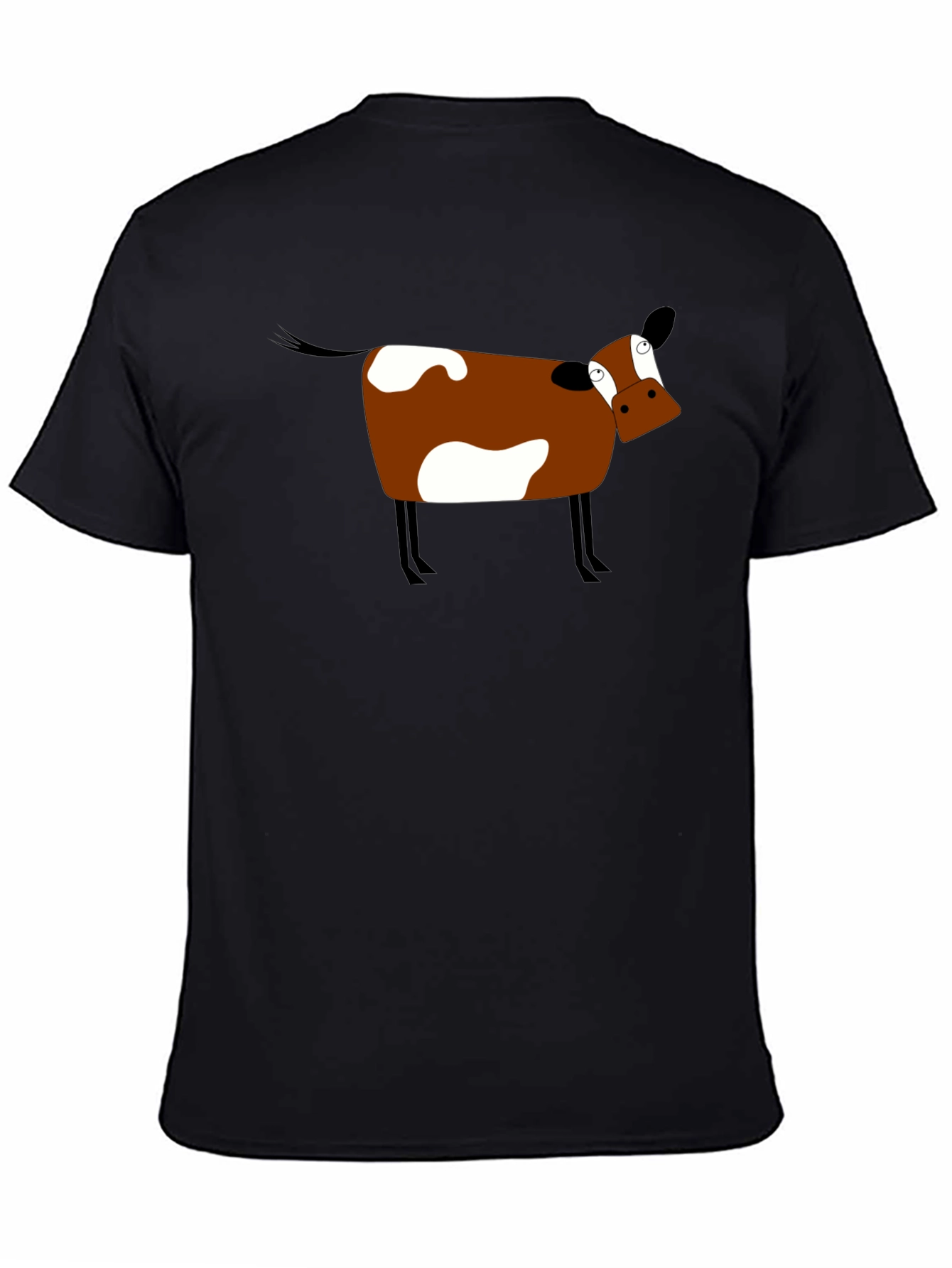 Black Funny Cow Graphic Tee - Black Cotton T-Shirt view 4