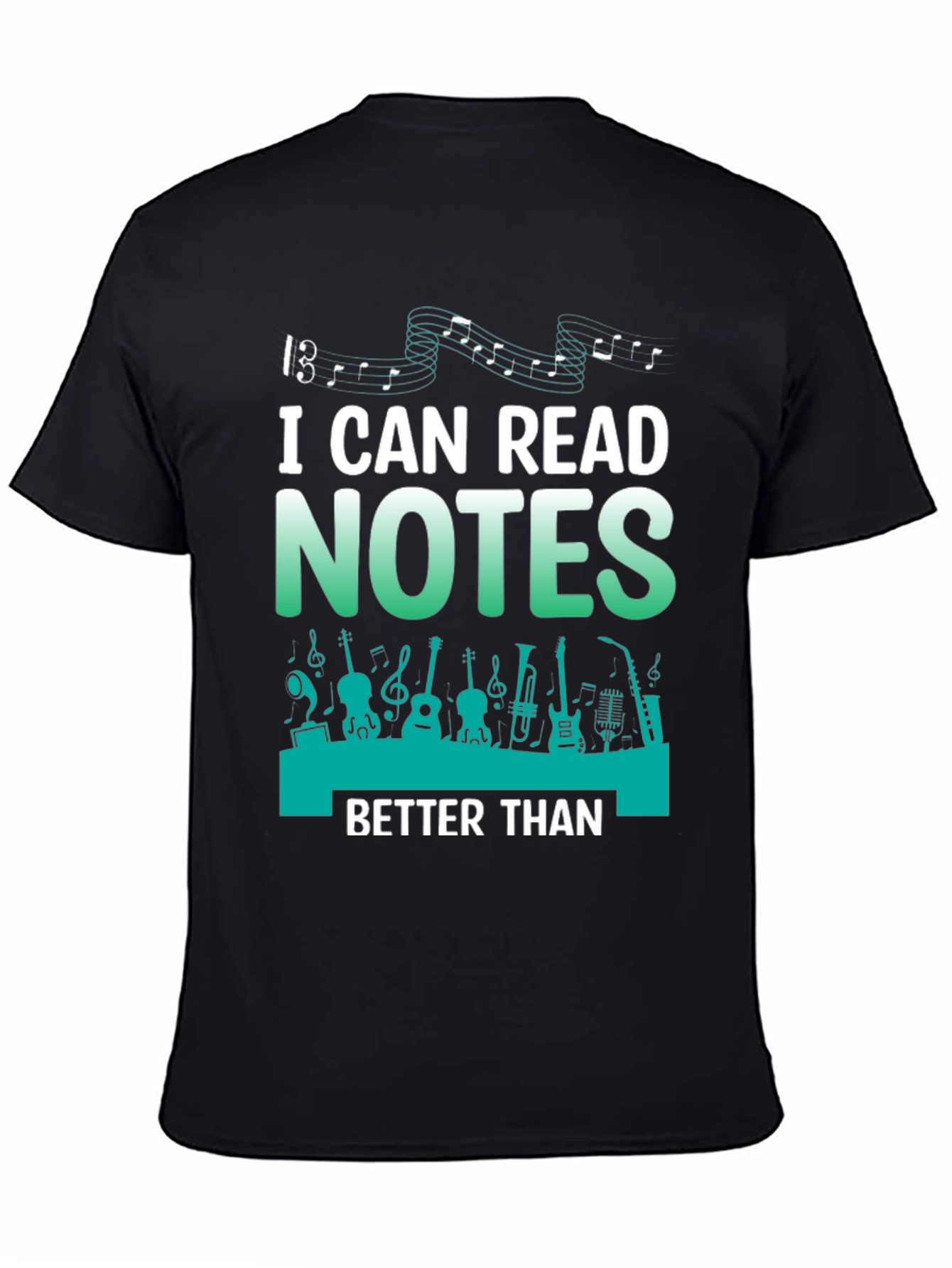 Black Musician T-Shirt: I Can Read Notes Better Than view 4
