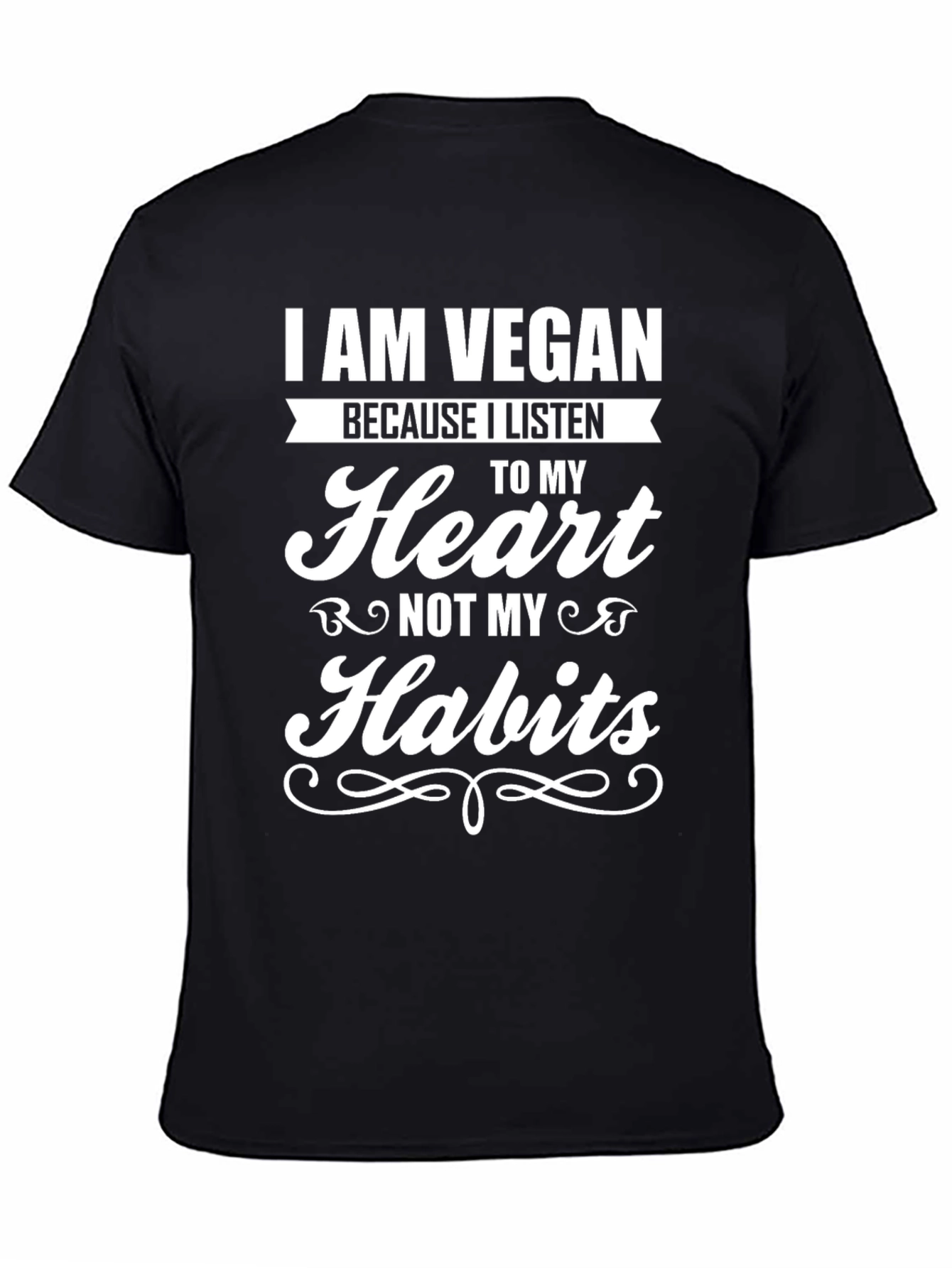 Black Vegan Heart T-Shirt view 4