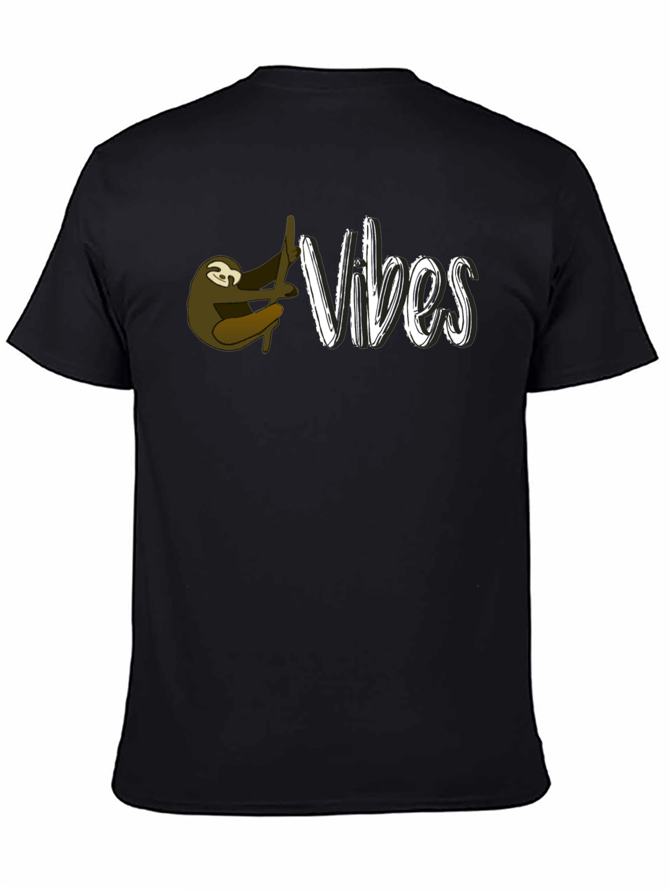 Black Sloth Vibes Graphic Tee - Relaxed Style view 4