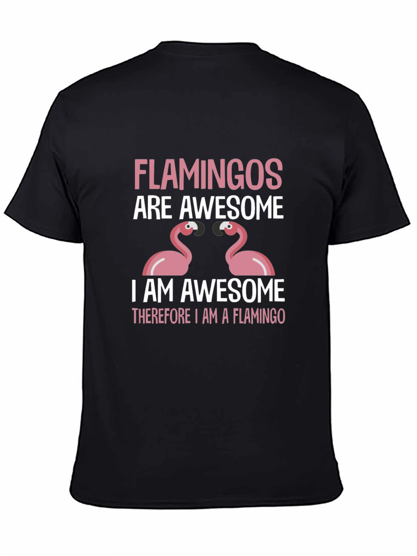 Black Flamingos Are Awesome Graphic Tee view 4