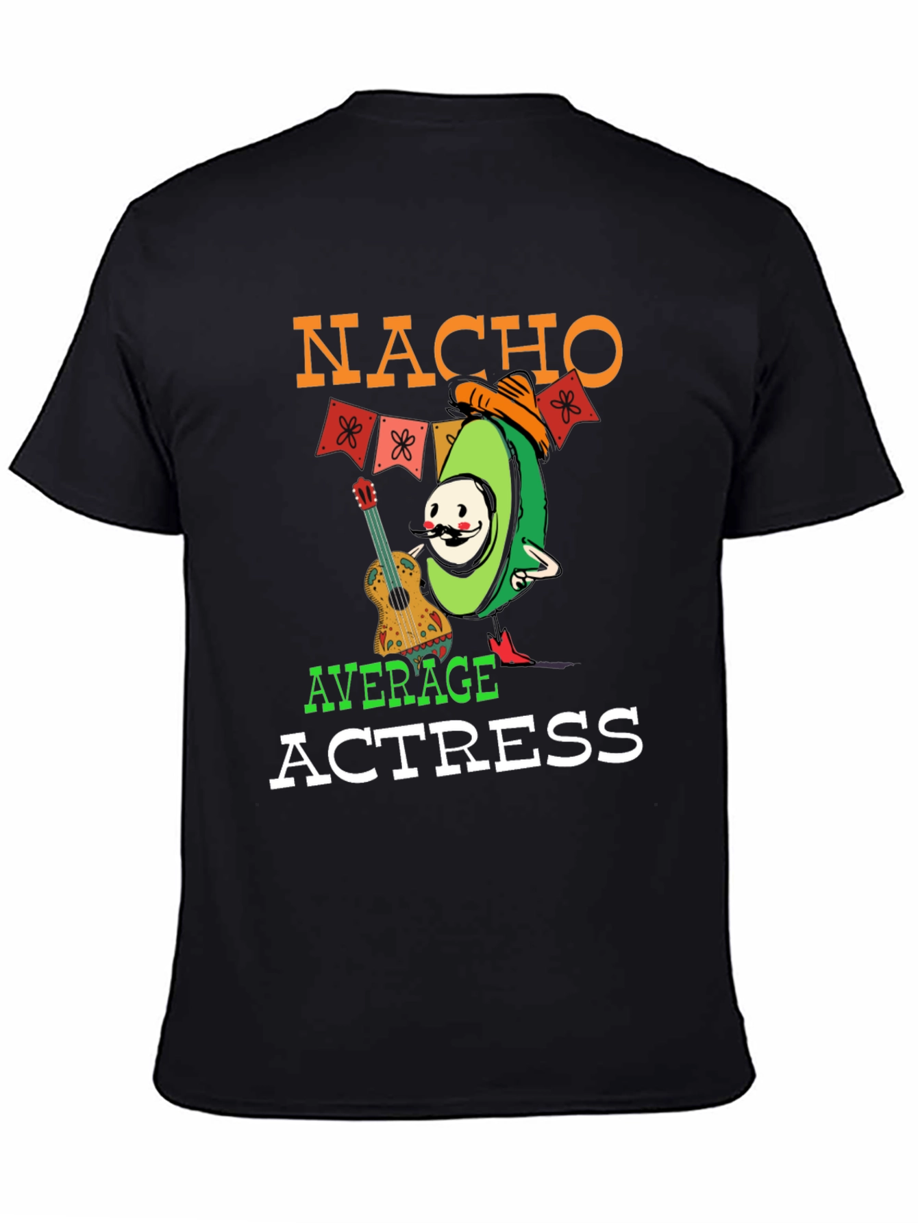 Black Nacho Average Actress Graphic T-Shirt view 4
