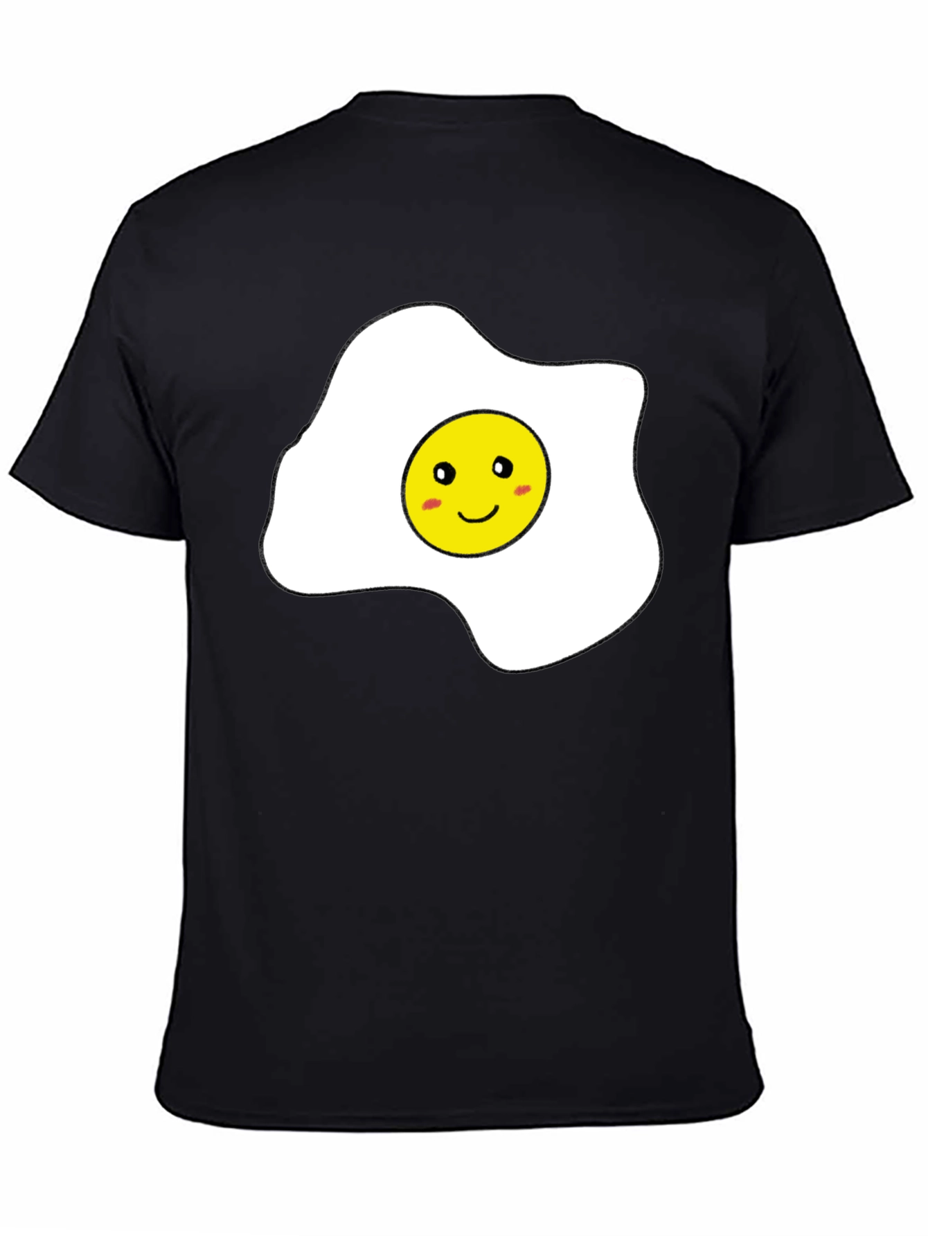 Black Funny Sunny Side Up Egg Graphic T-Shirt view 4