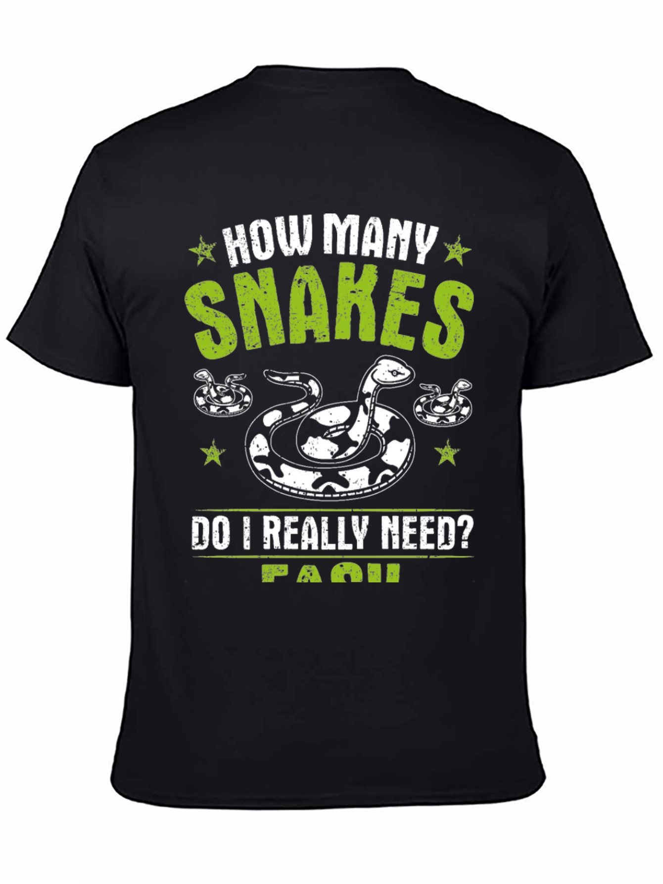 Black Snakes Graphic T-Shirt - Novelty Reptile Lover Tee view 4
