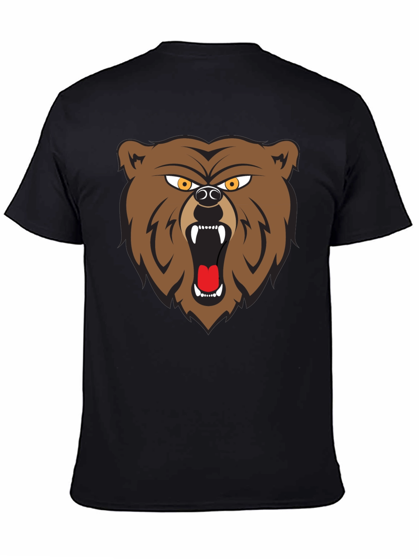 Black Bear Graphic Tee - Black Cotton T-Shirt view 4