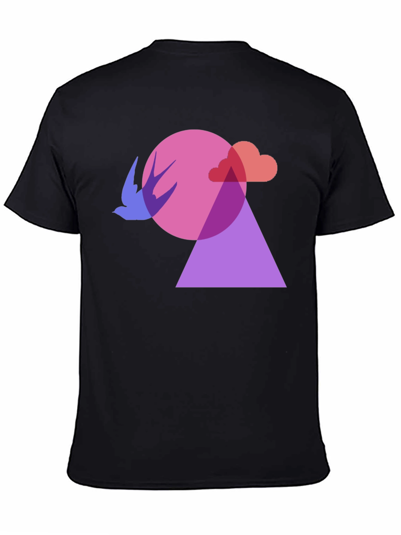 Black Abstract Graphic Print Black T-Shirt view 4