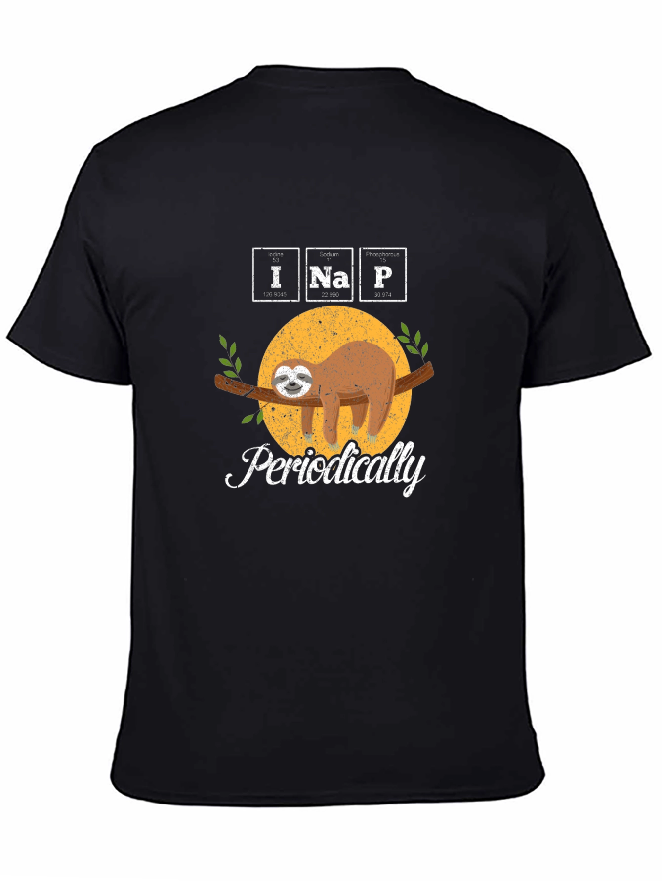Black I Na P Periodically Sloth T-Shirt view 4