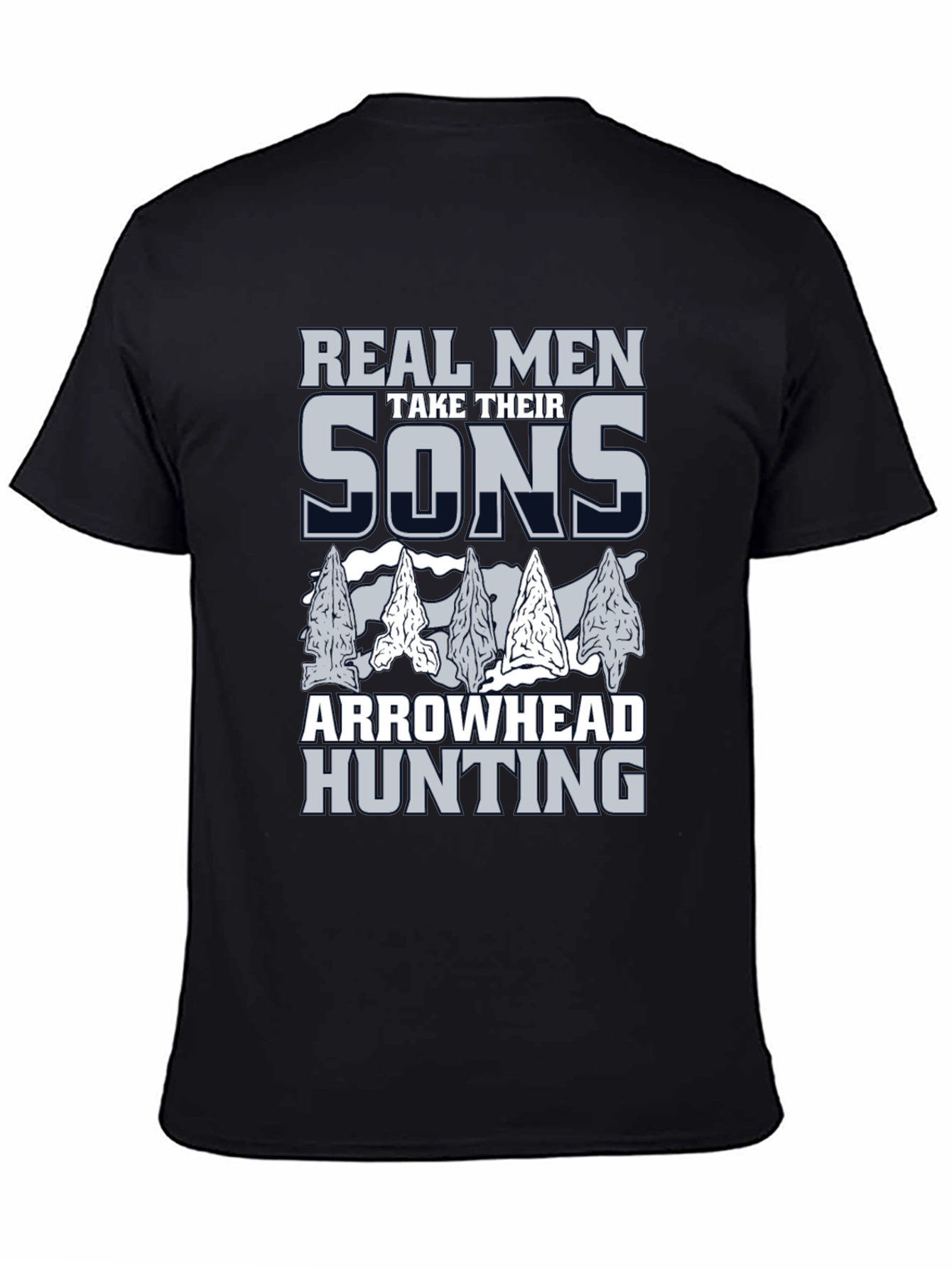 Black Real Men Arrowhead Hunting T-Shirt  view 4
