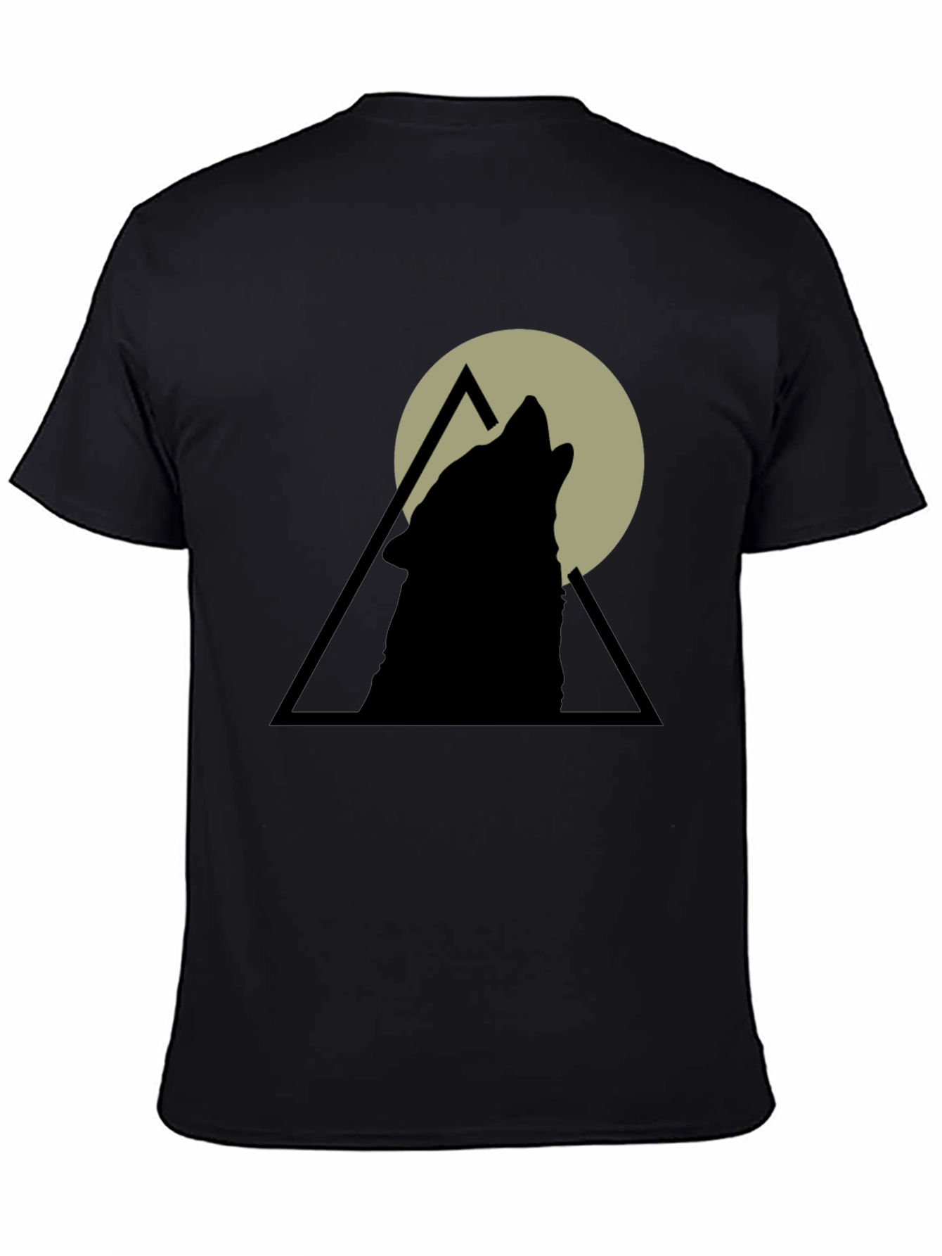 Black Wolf Howl Graphic Tee - Black Cotton T-Shirt view 4