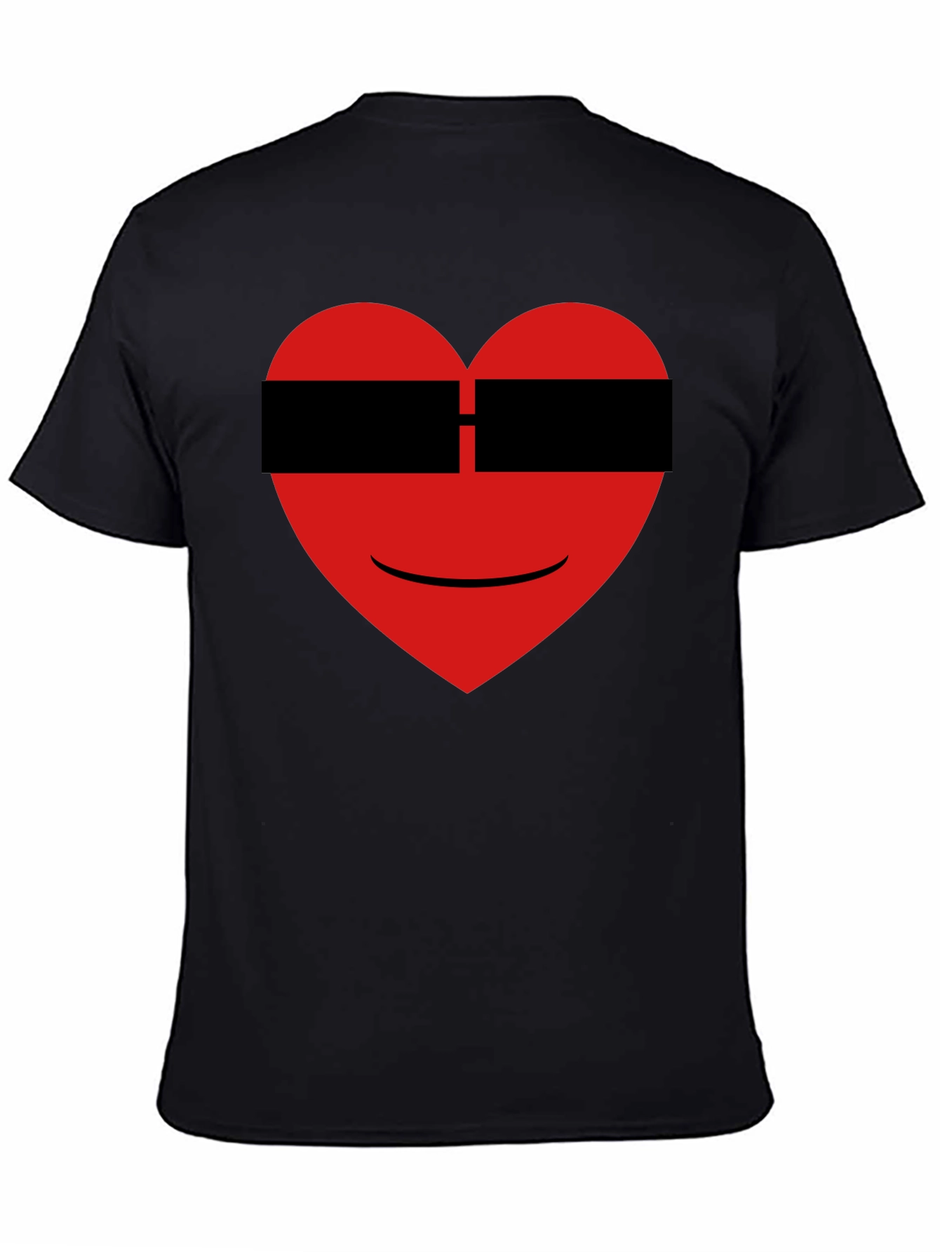 Black Cool Heart Graphic Black T-Shirt view 4
