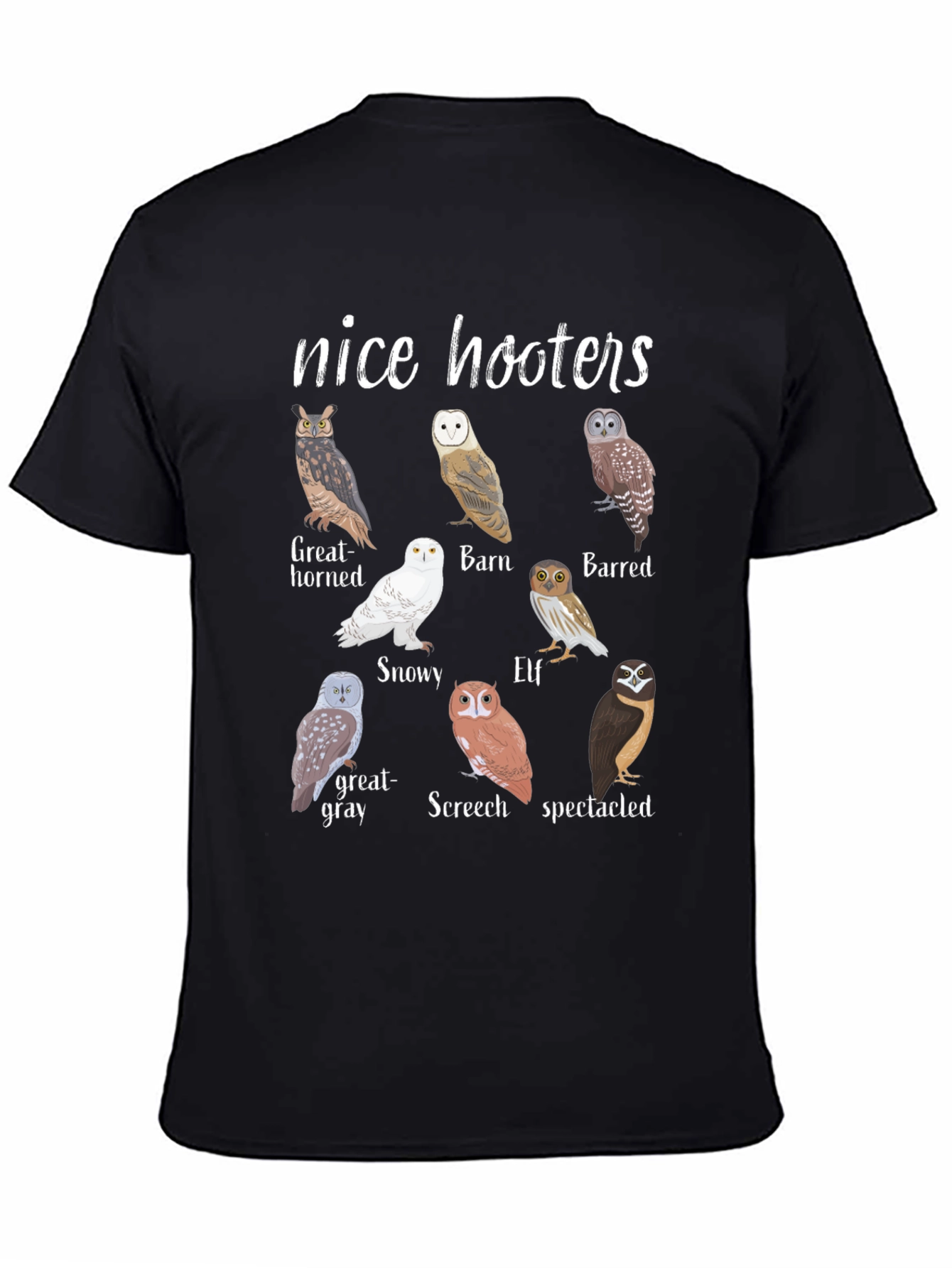 Black Nice Hooters Owl Graphic Tee view 4