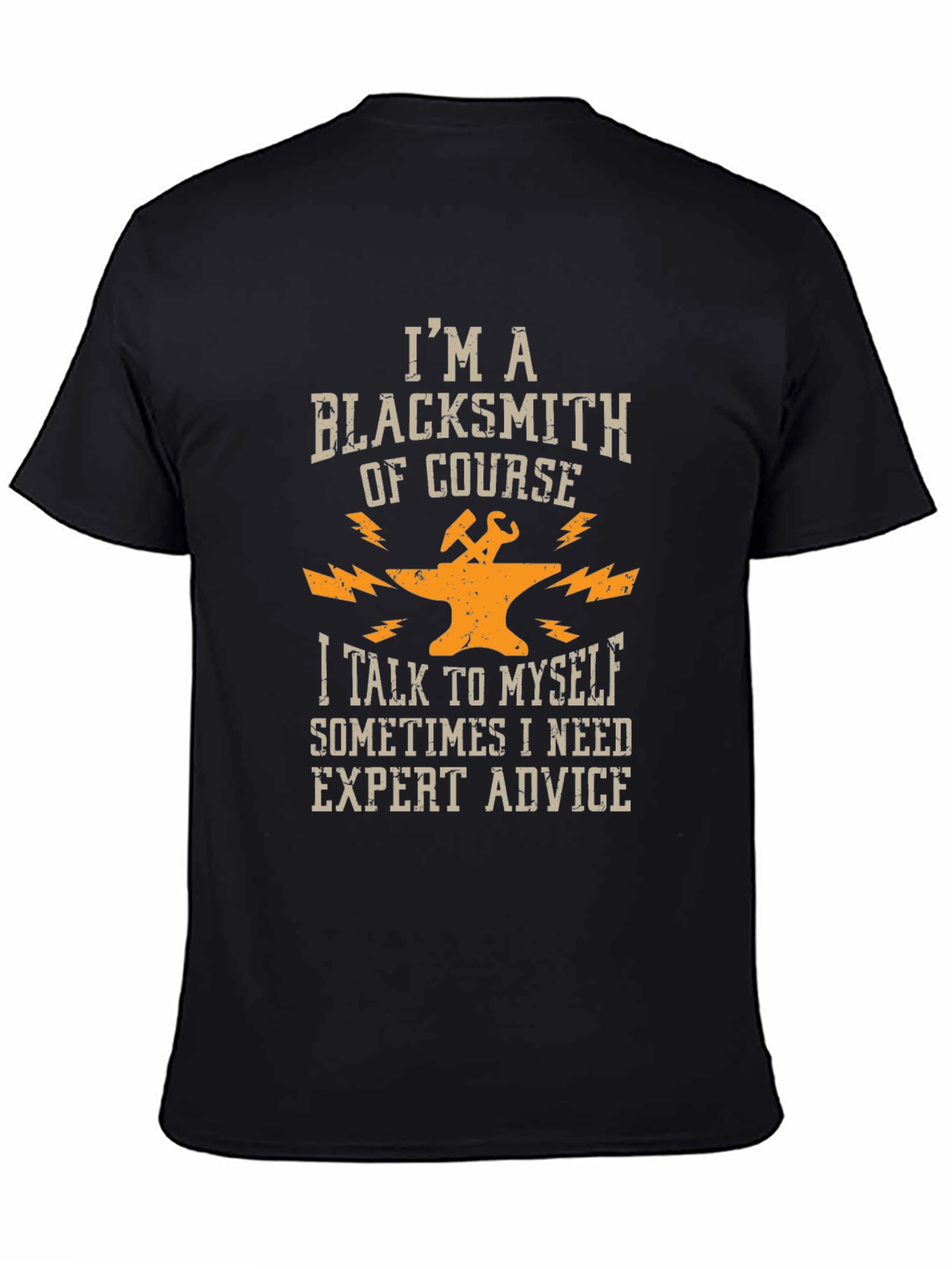 Black Blacksmith Humor T-Shirt view 4