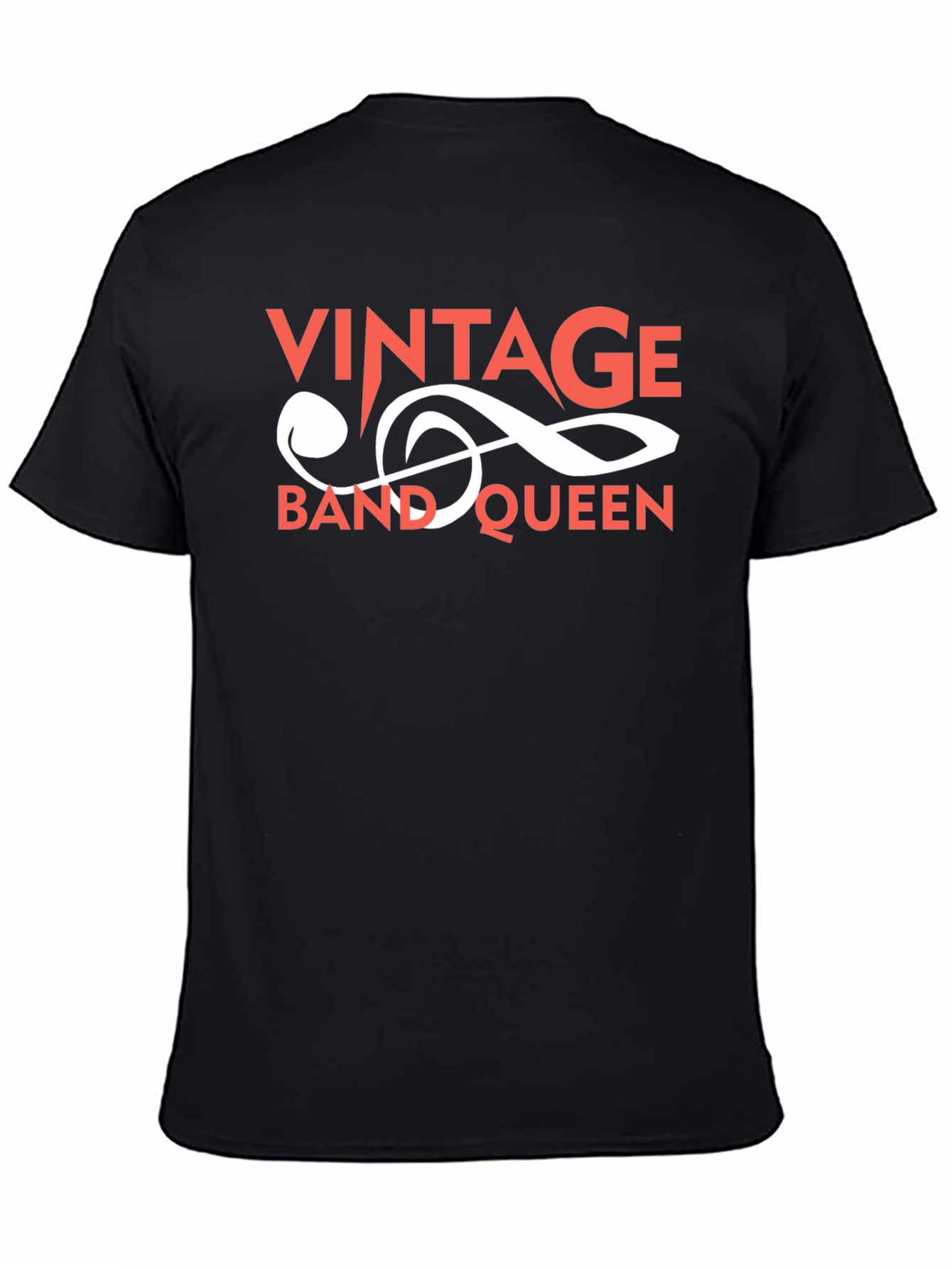 Black Vintage Band Queen Graphic Tee - Black Cotton view 4
