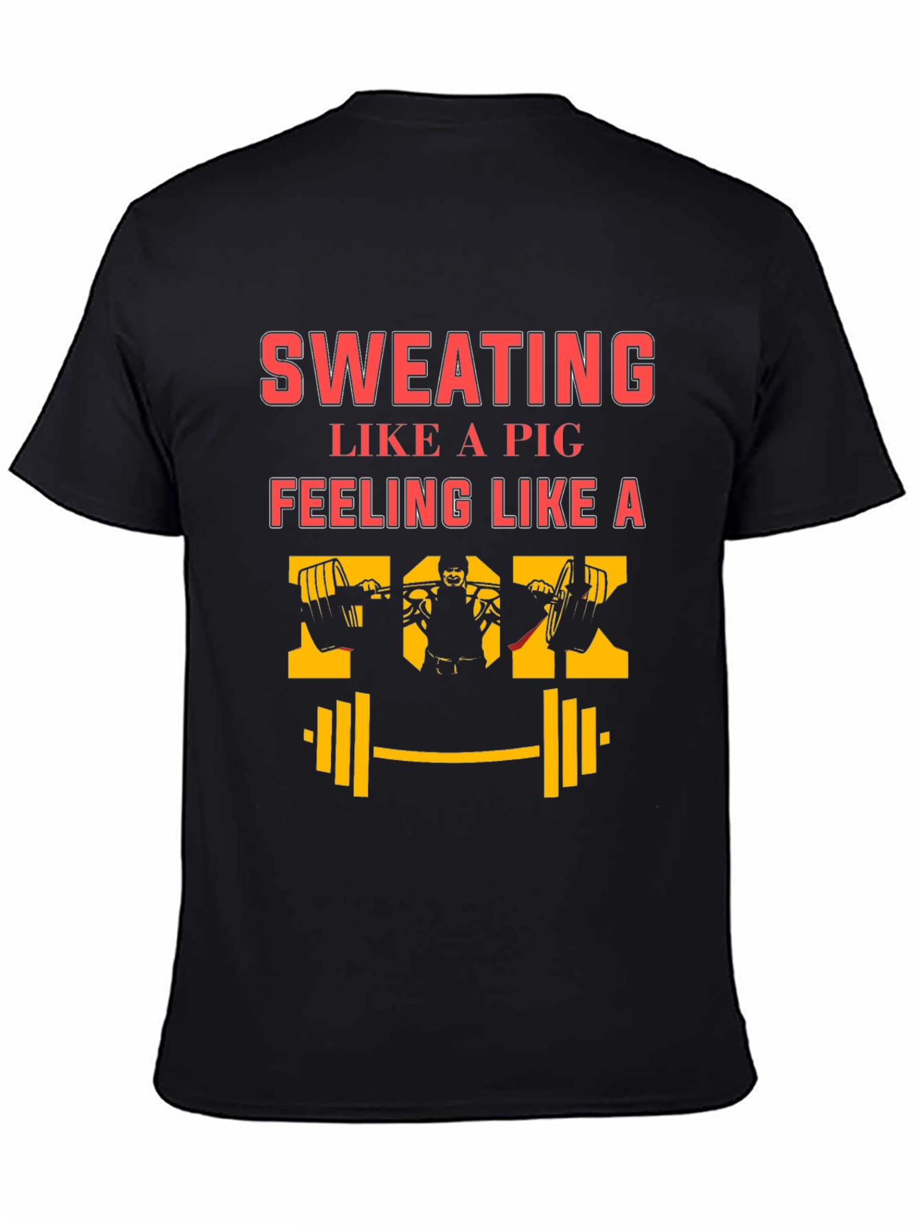 Black Sweating Pig Funny Workout Graphic Tee view 4