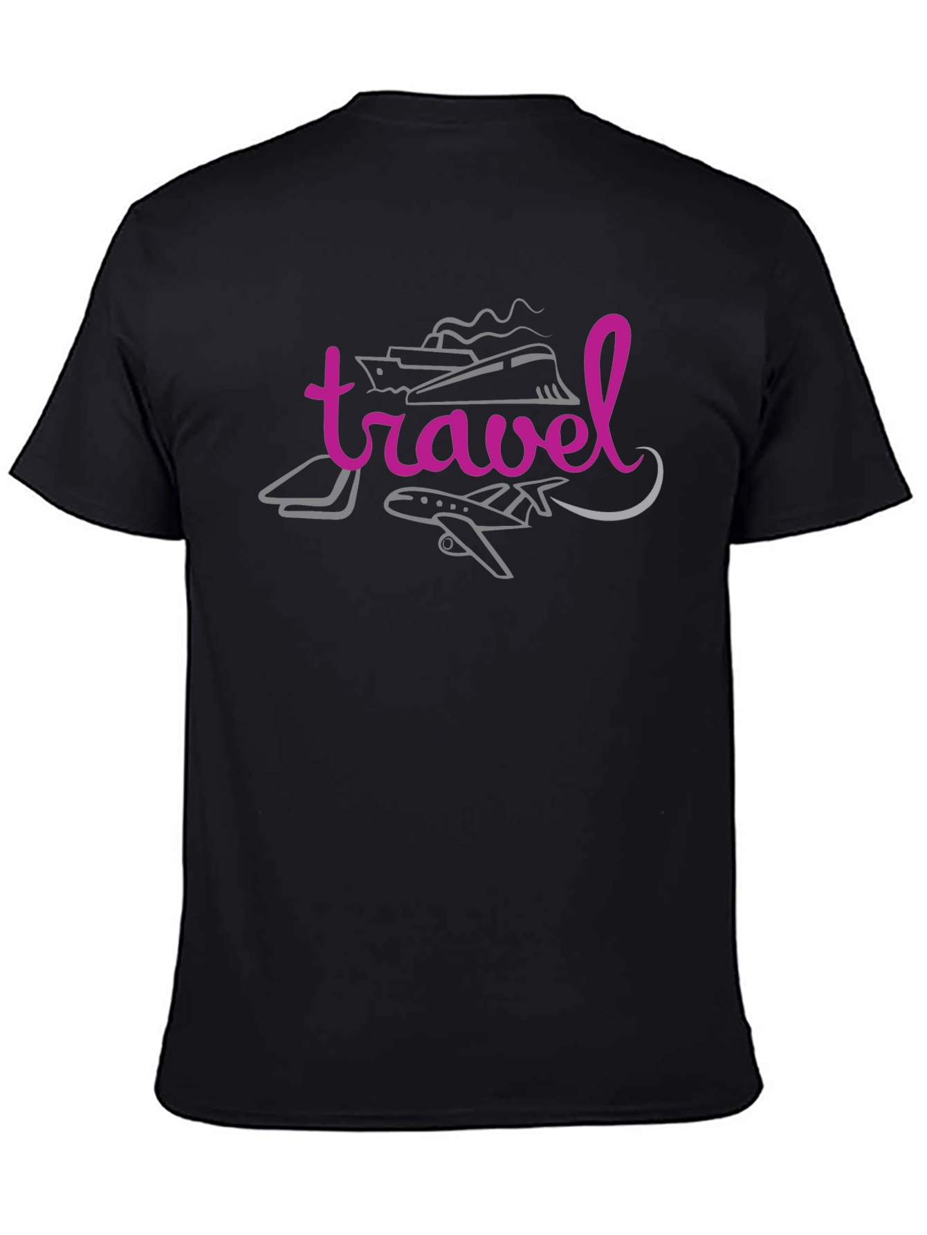 Black Travel Graphic Black T-Shirt view 4