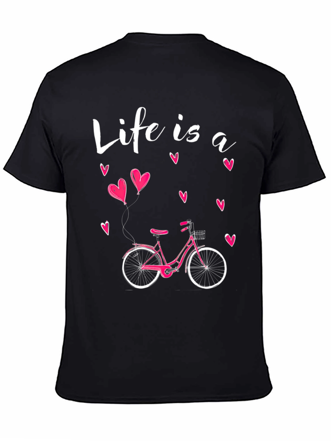 Black Life is a Ride Bicycle Graphic T-Shirt view 4