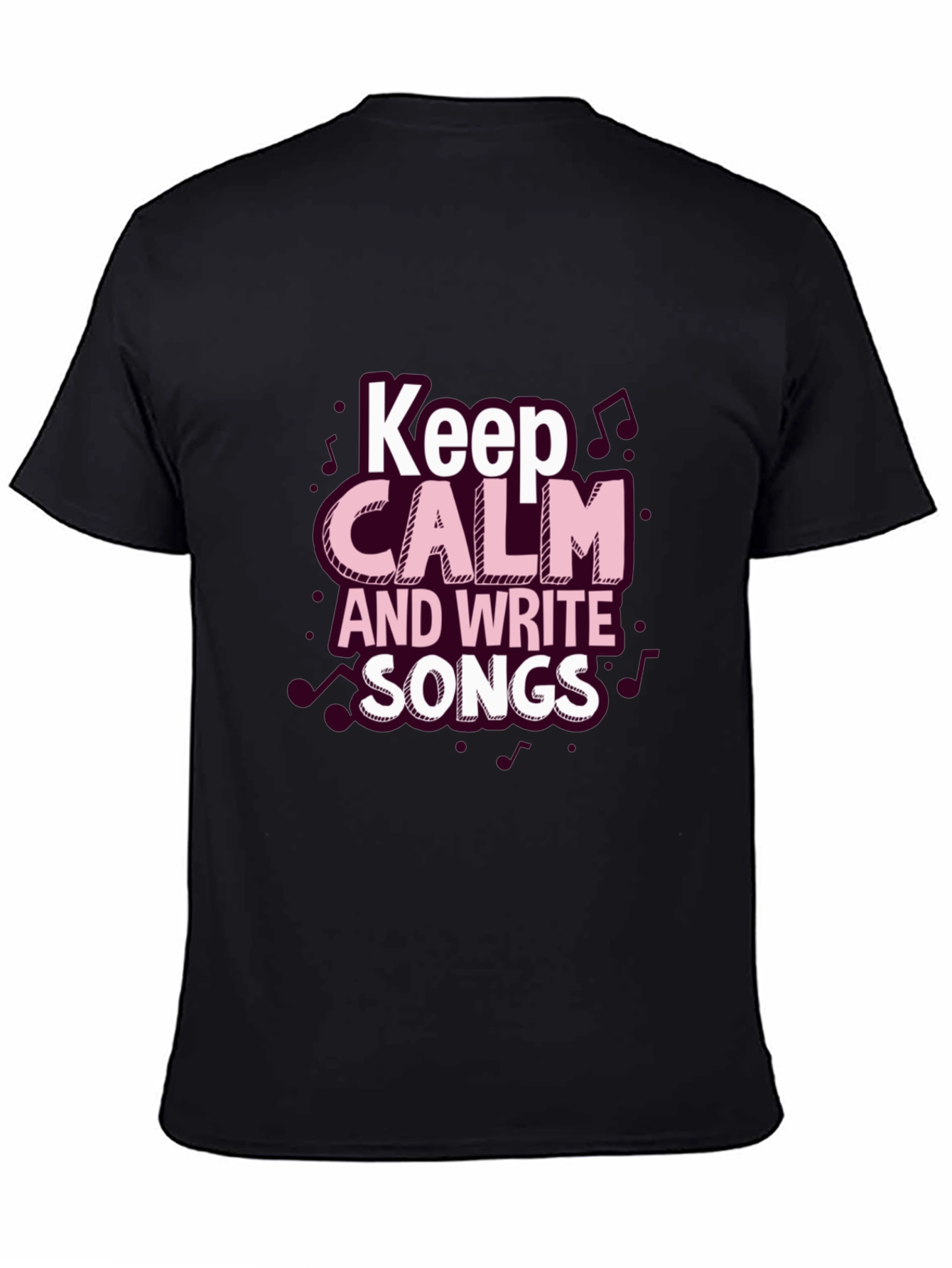 Black Keep Calm & Write Songs Black T-Shirt view 4