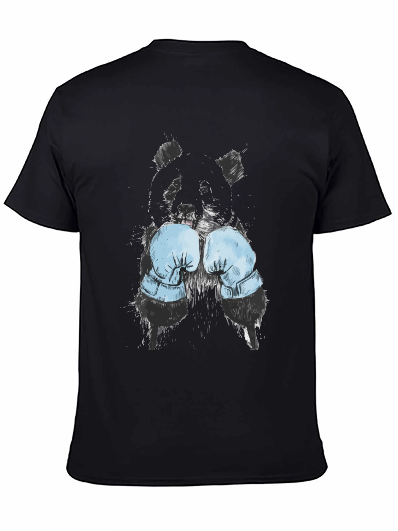 Black Boxer Panda Graphic T-Shirt view 4