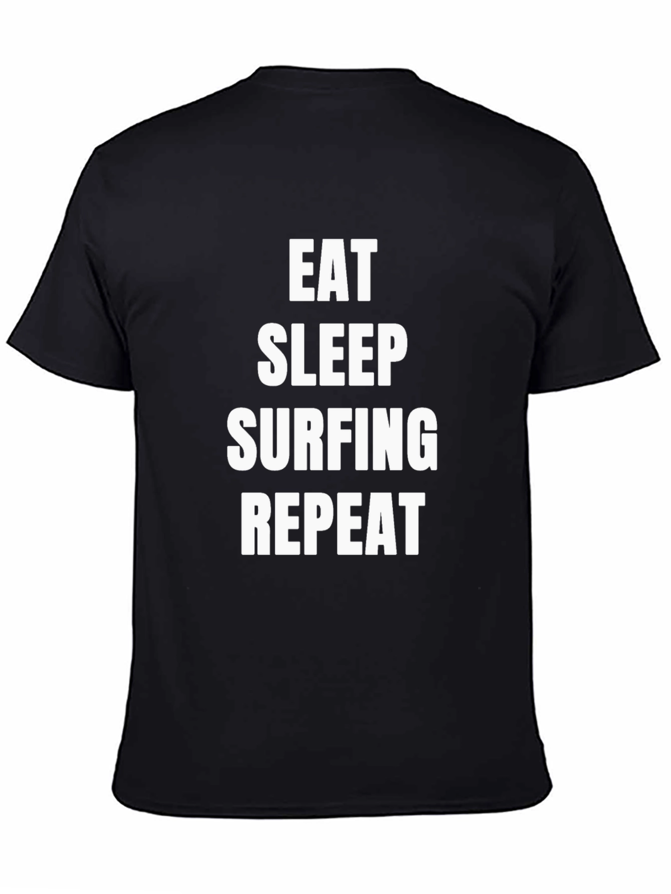 Black Eat Sleep Surfing Repeat Graphic Tee view 4