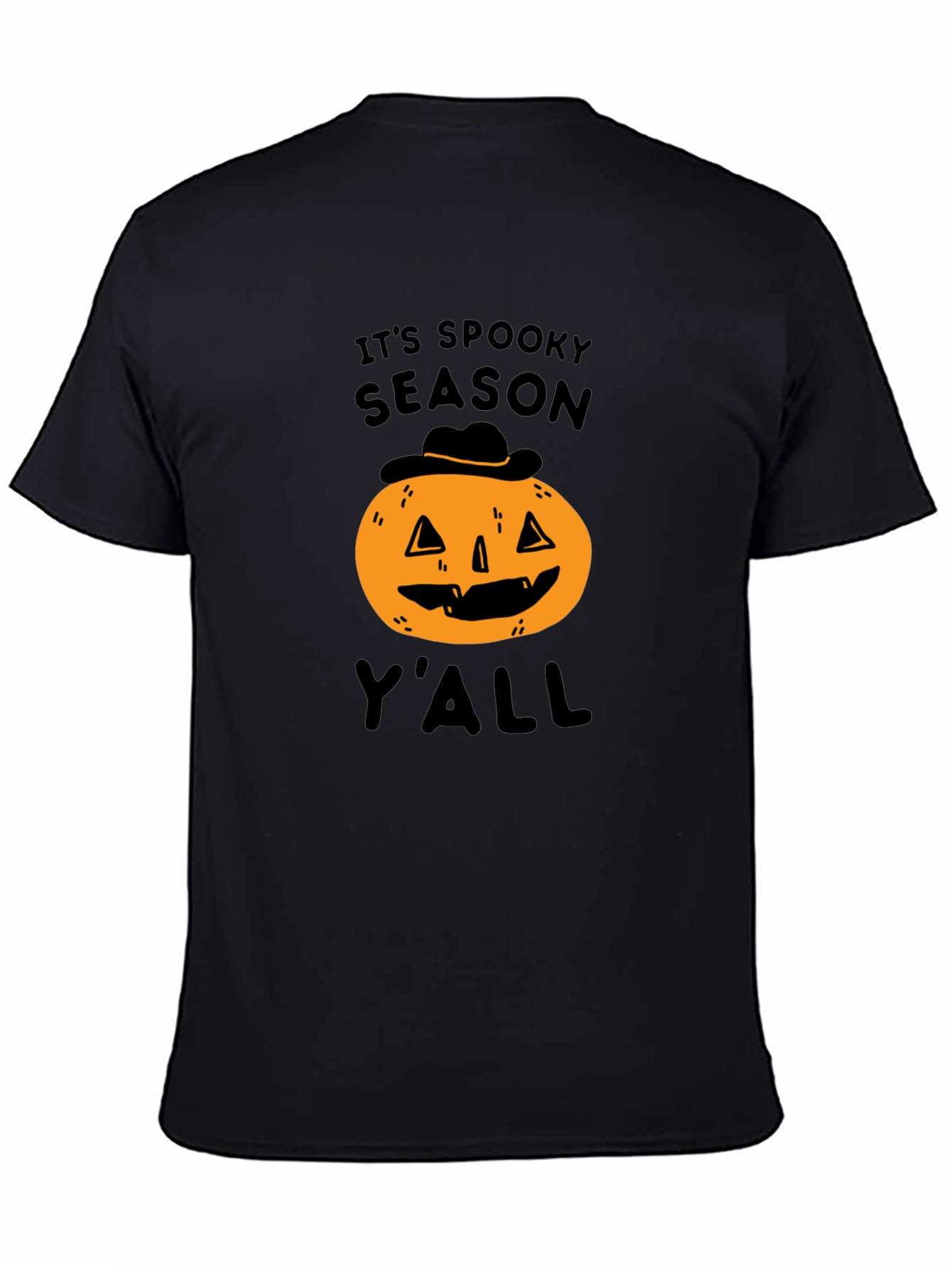 Black Spooky Season Pumpkin T-Shirt view 4
