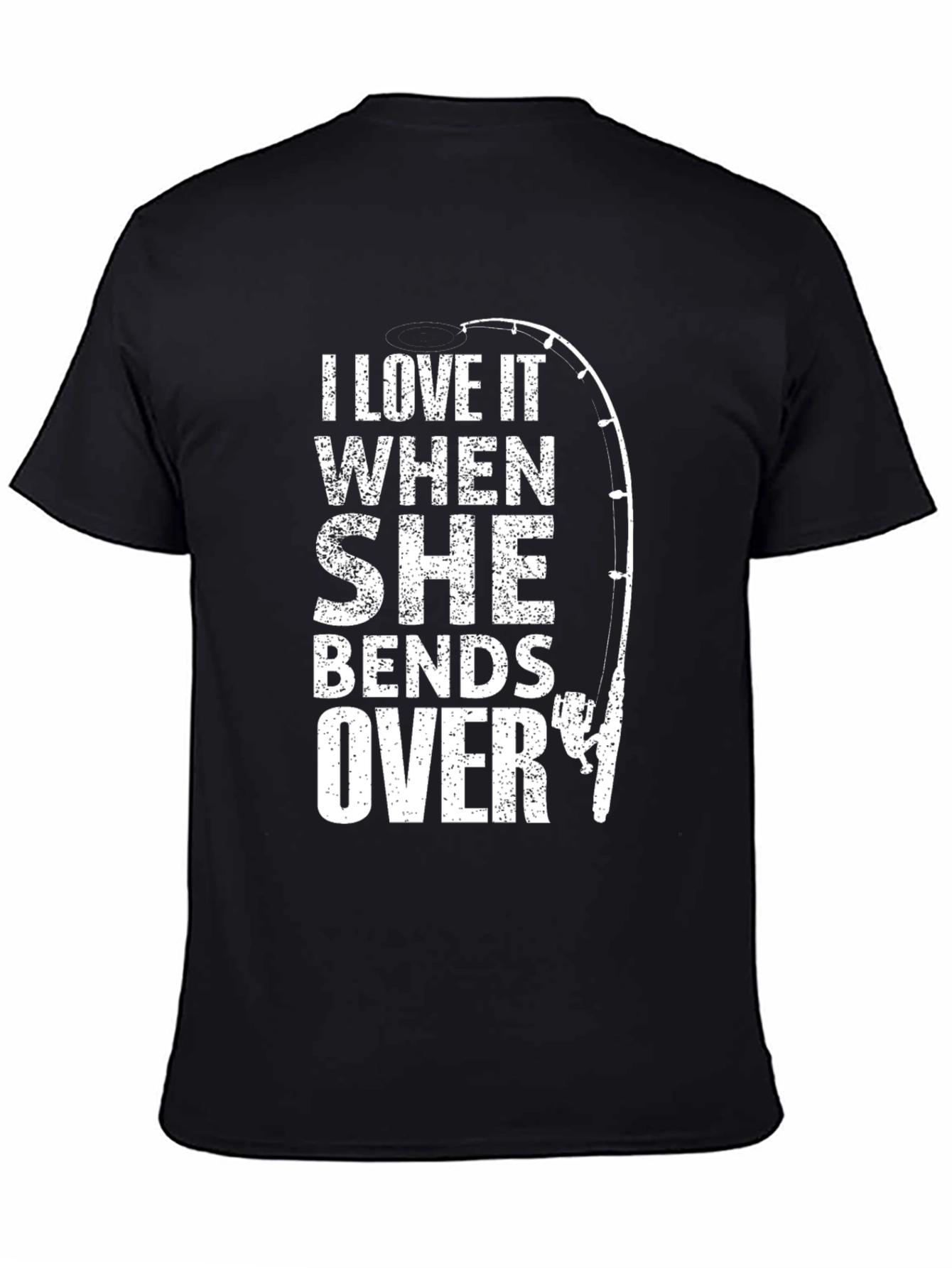 Black Fishing Humor T-Shirt: I Love When She Bends Over view 4