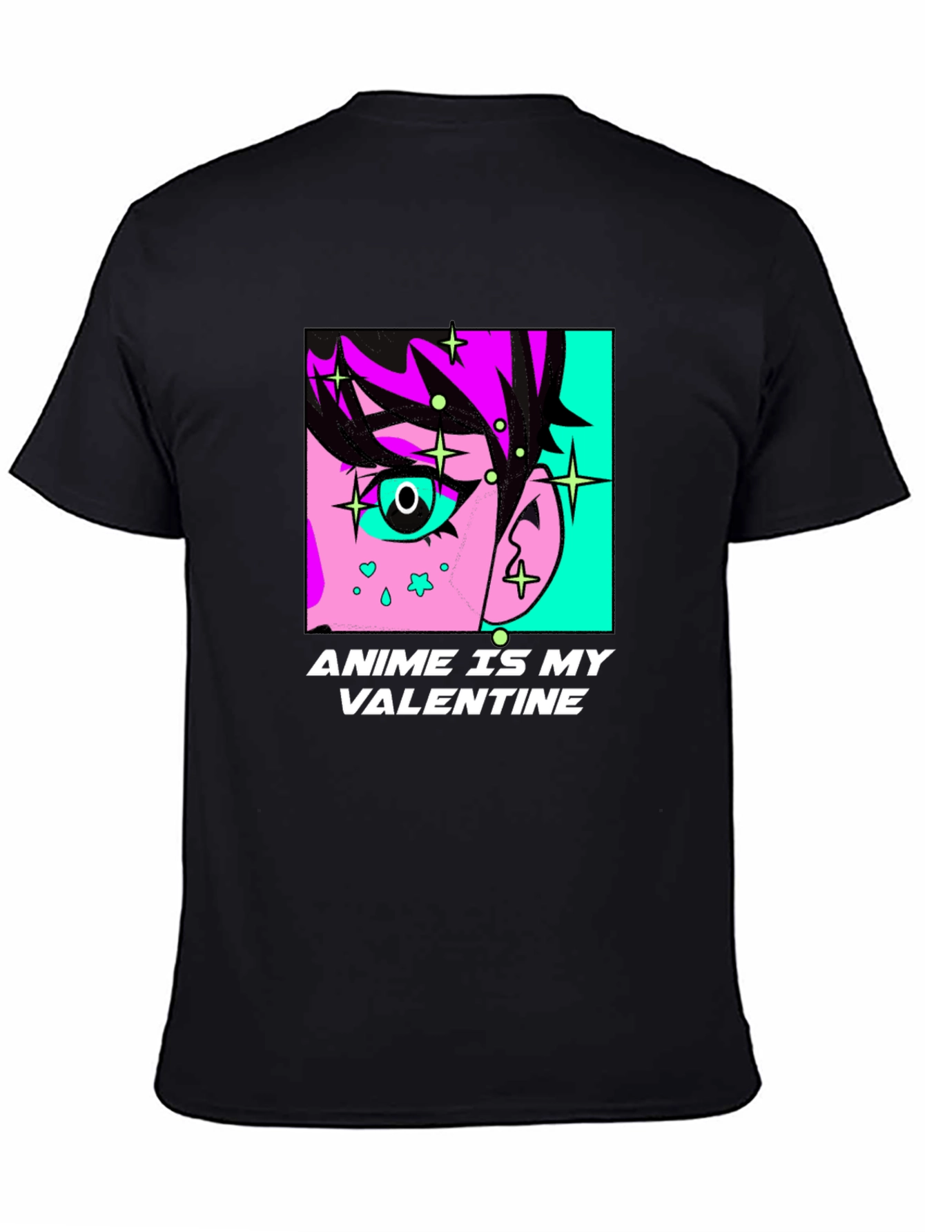 Black Anime Is My Valentine Graphic T-Shirt view 4