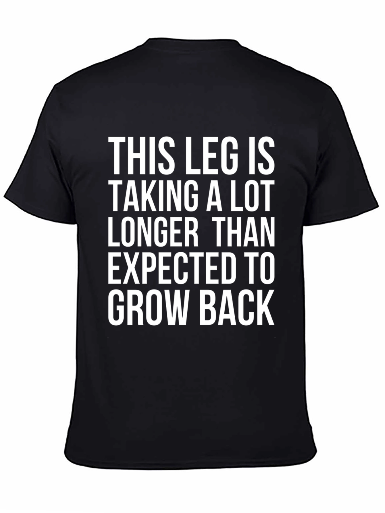 Black Funny Leg Injury Recovery Black T-Shirt view 4