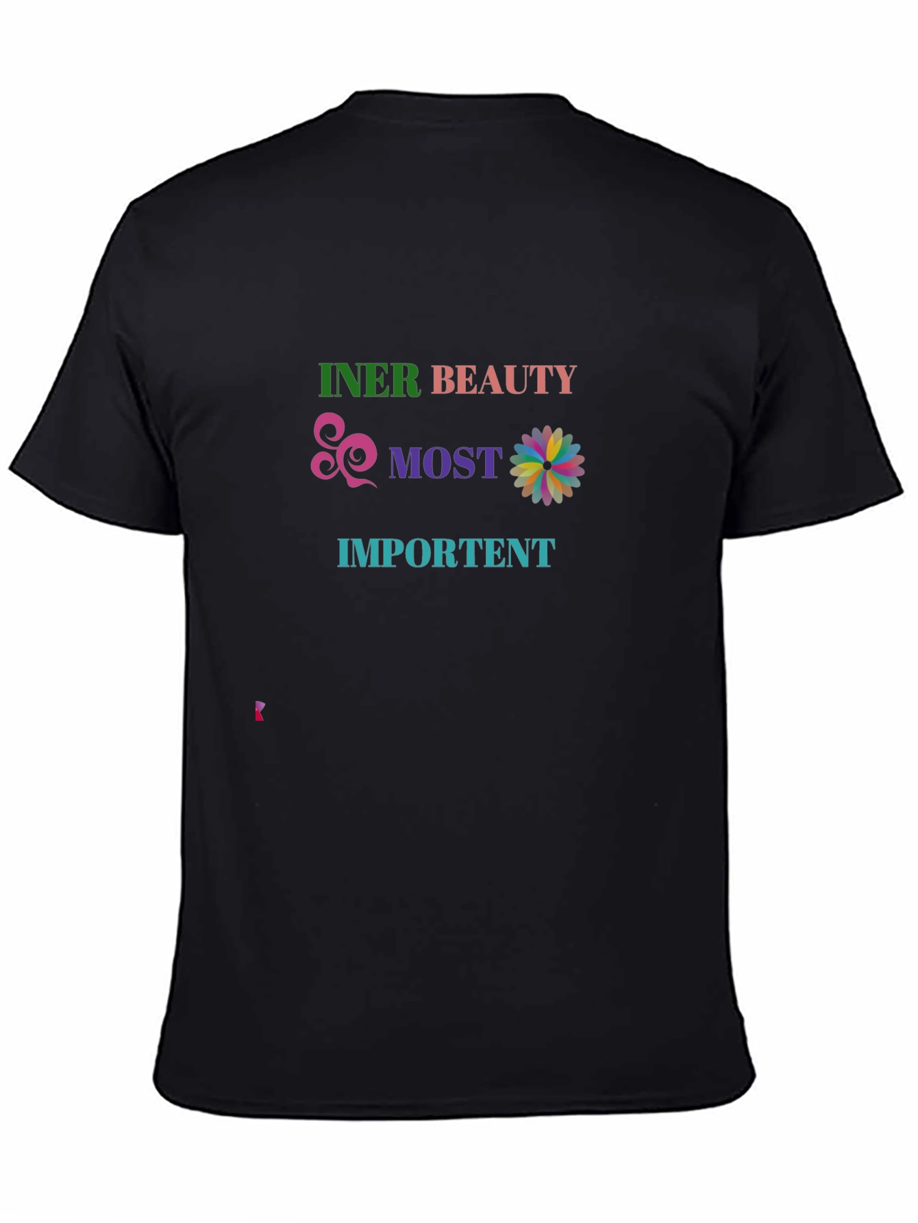 Black Inner Beauty T-Shirt - Colorful Design view 4