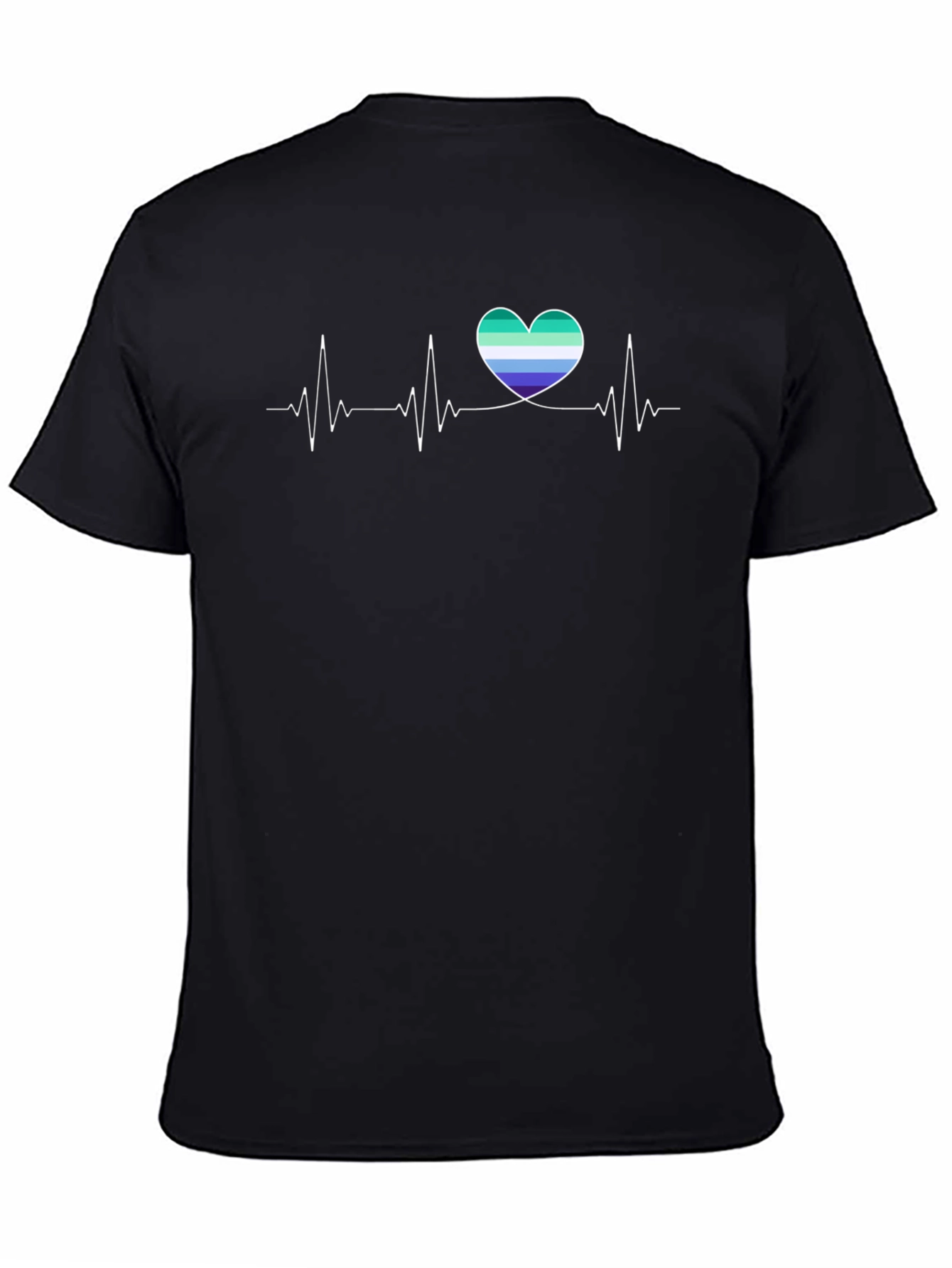 Black Gay Pride Heartbeat T-Shirt view 4