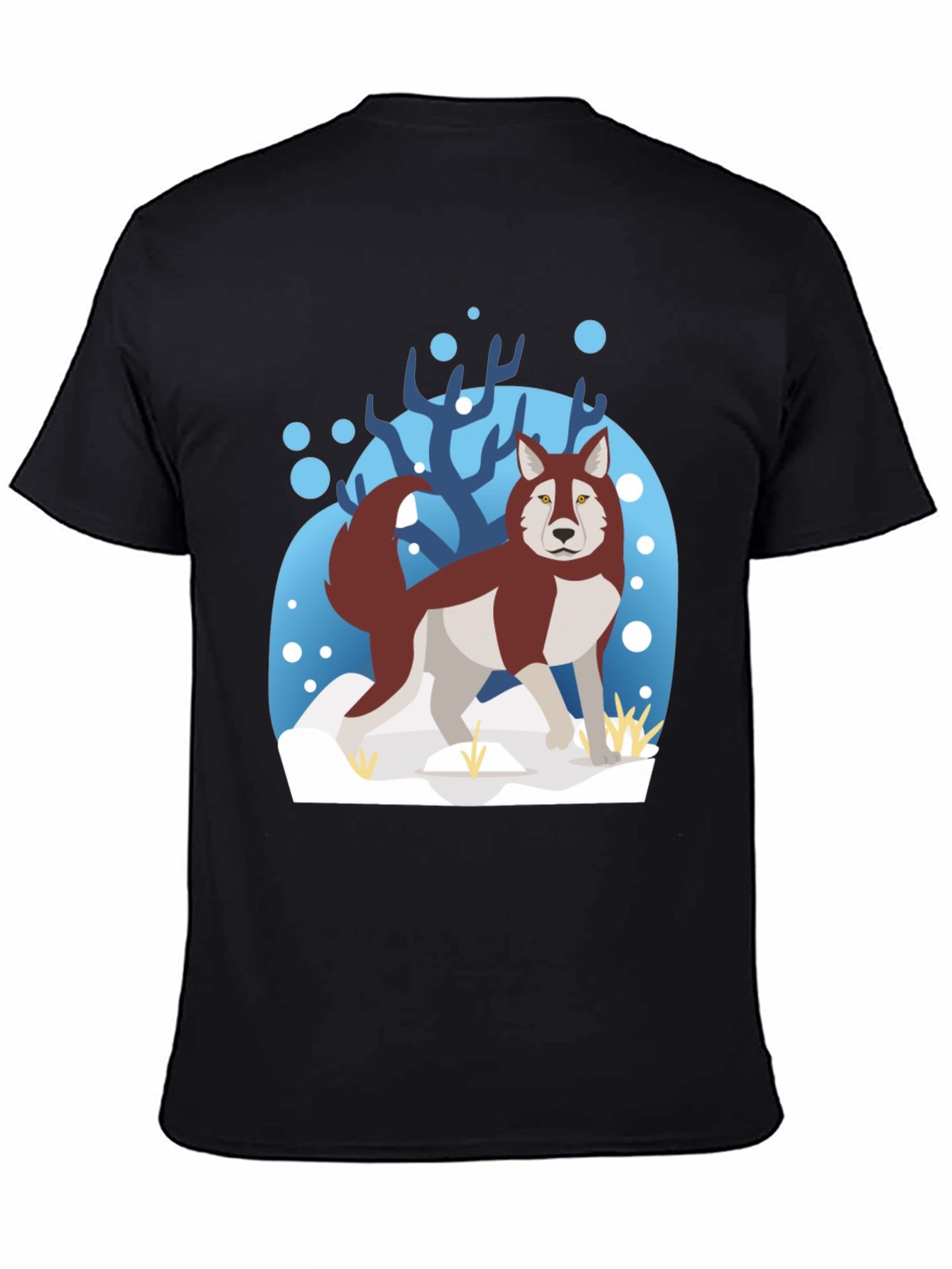 Black Husky Winter Scene Graphic Tee view 4