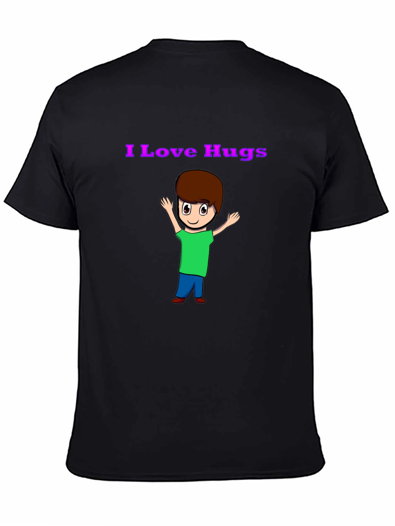 Black I Love Hugs Graphic T-Shirt view 4