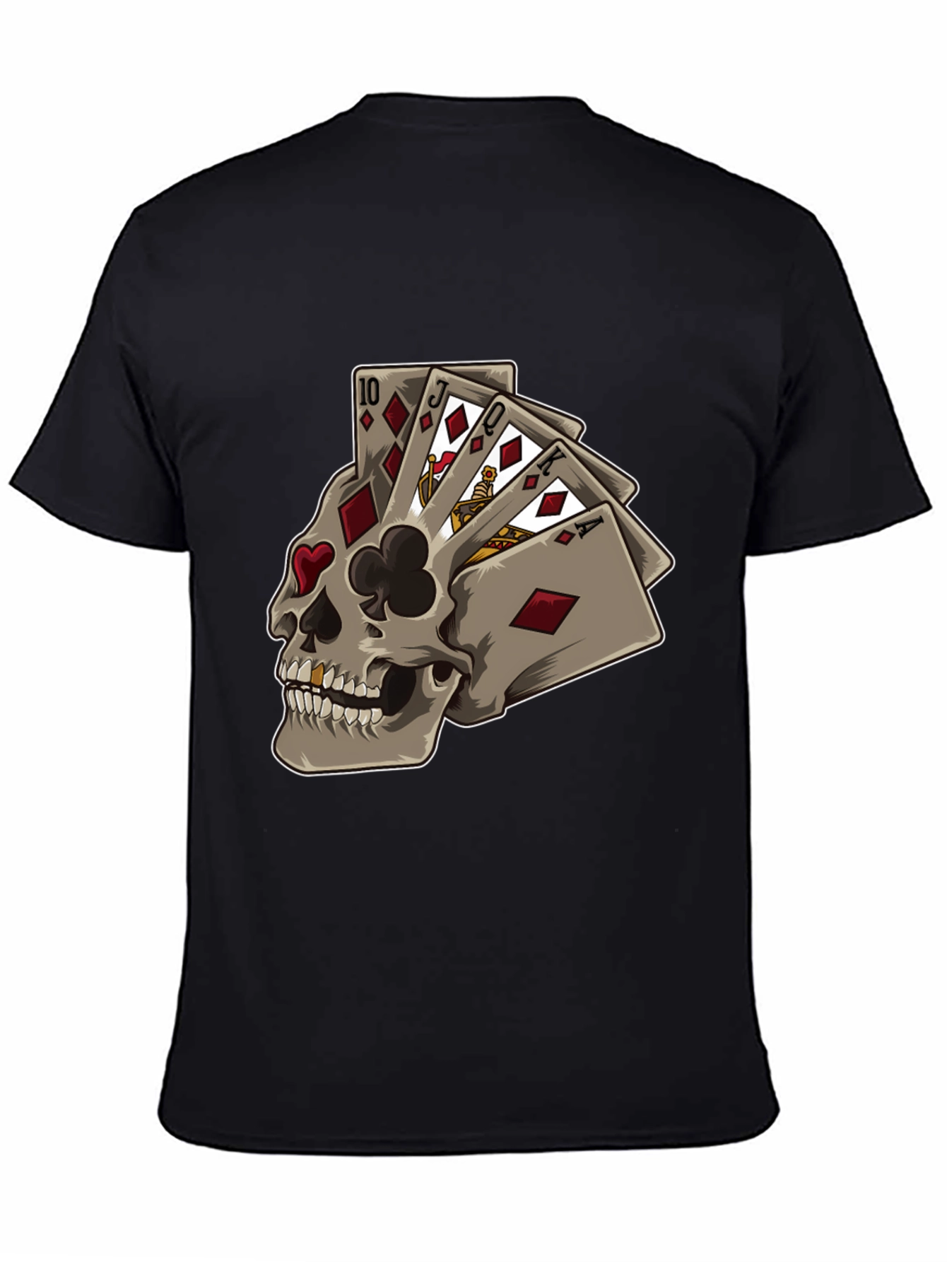 Black Skull Playing Card Graphic Tee view 4