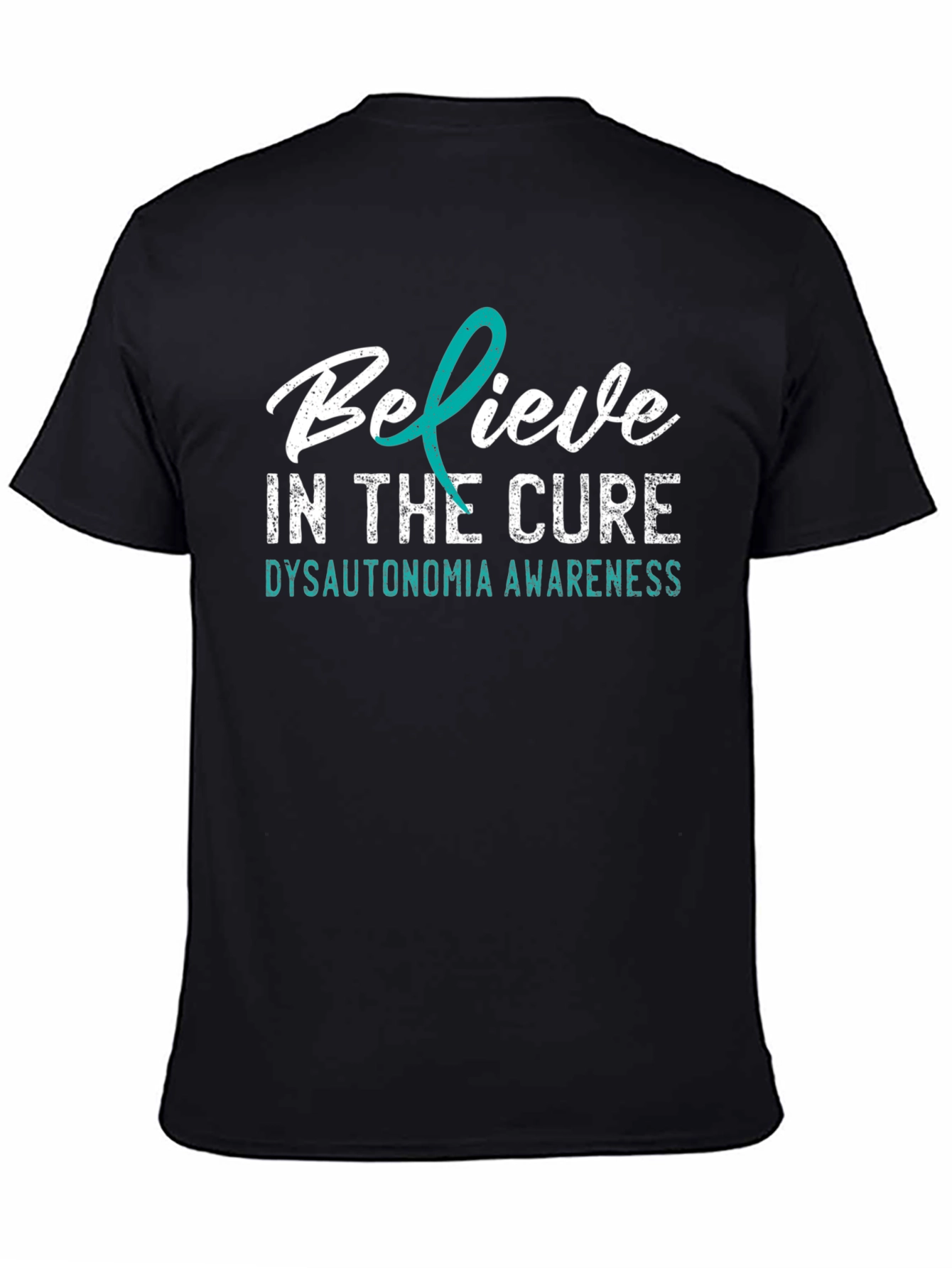 Black Believe In The Cure Dysautonomia Awareness T-Shirt view 4