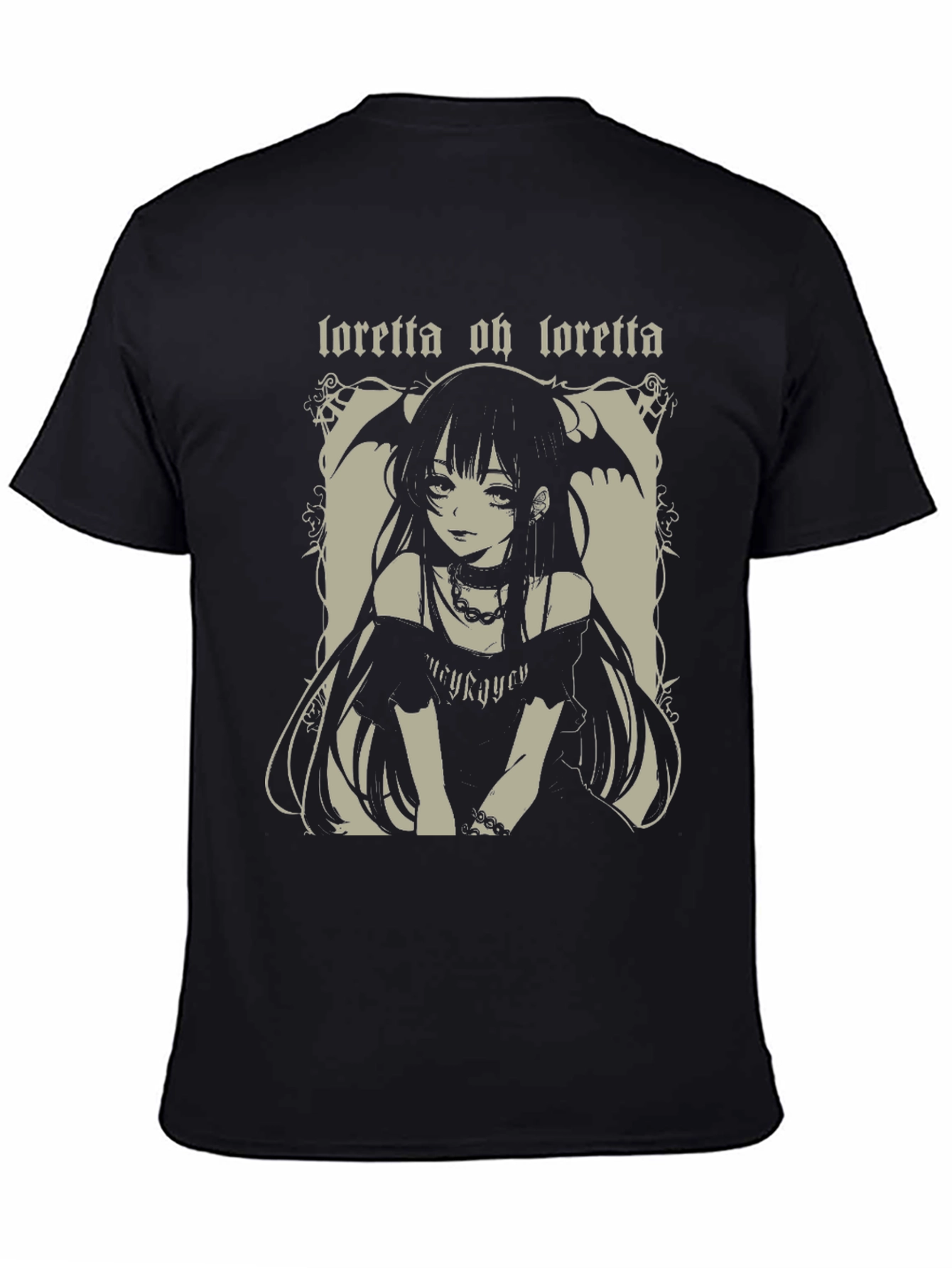 Black Loretta Oh Loretta Anime Graphic Tee view 4
