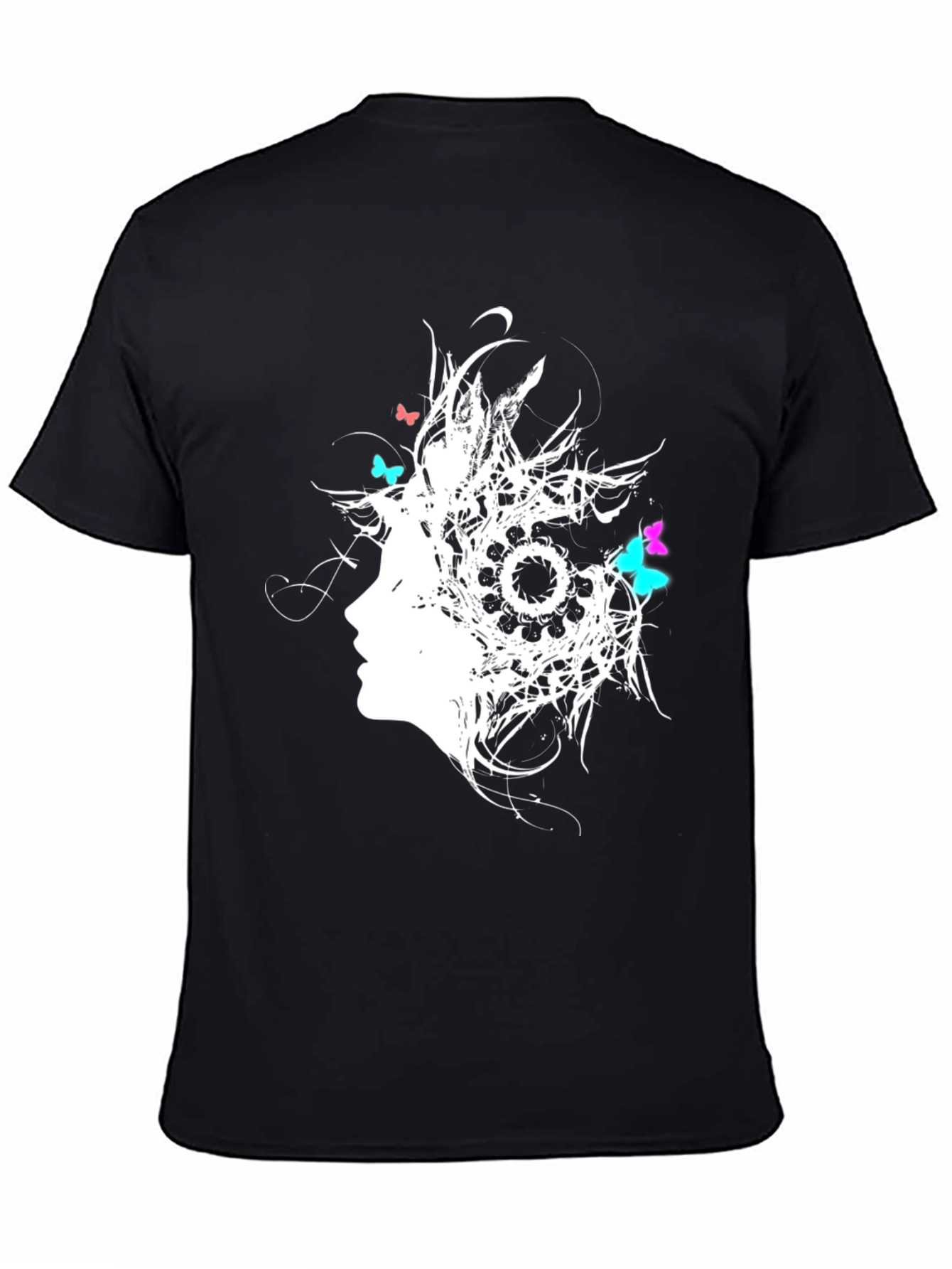 Black Abstract Butterfly Women's Graphic T-Shirt view 4