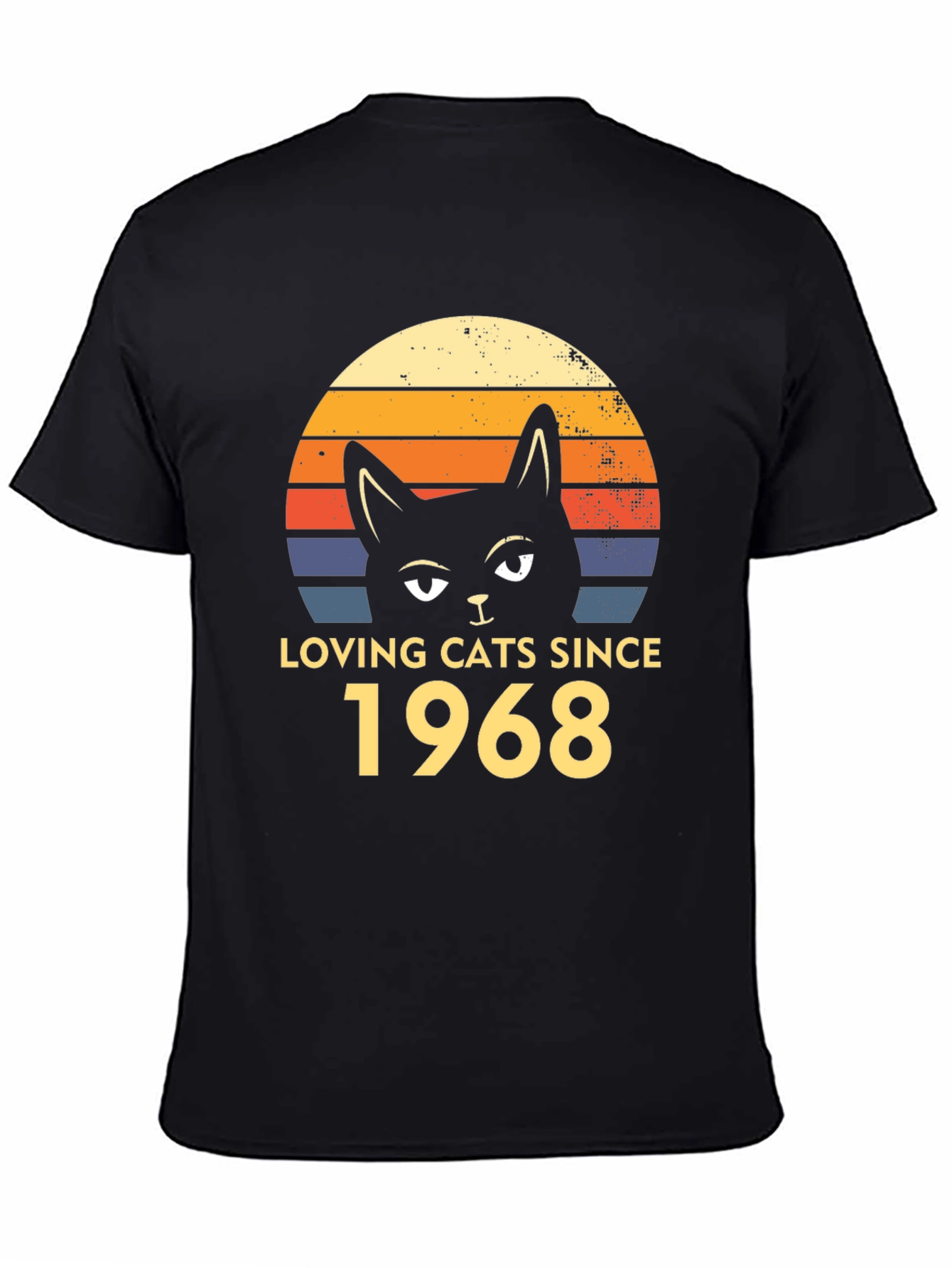Black Loving Cats Since 1968 T-Shirt Retro Style view 4