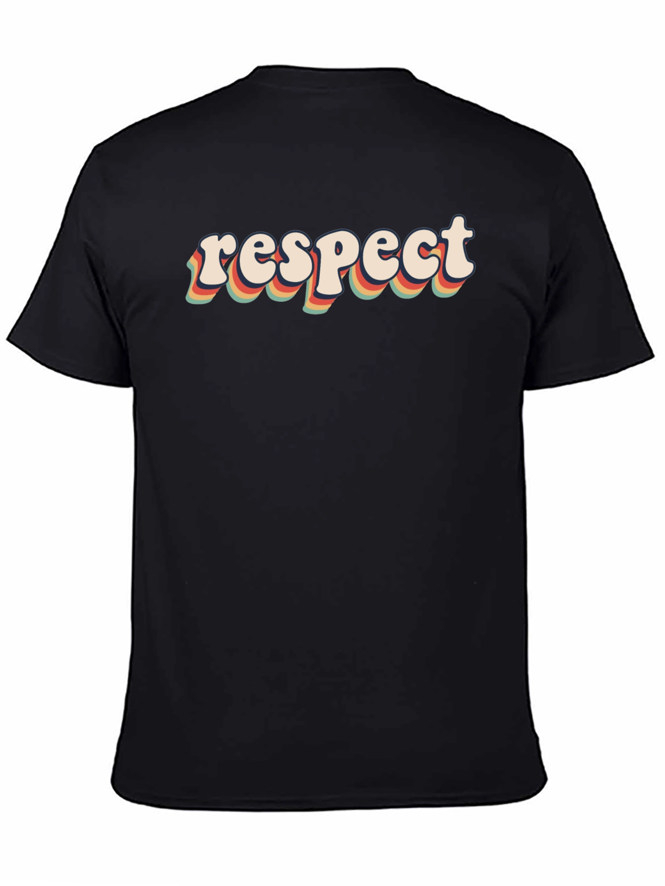 Black Retro Respect Graphic Tee - Black view 4