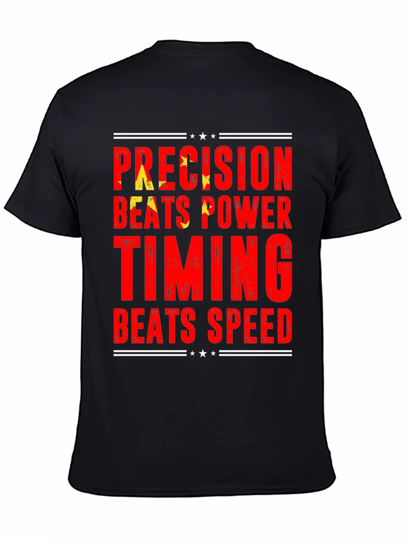 Black Precision Beats Power Timing Speed Tee view 4