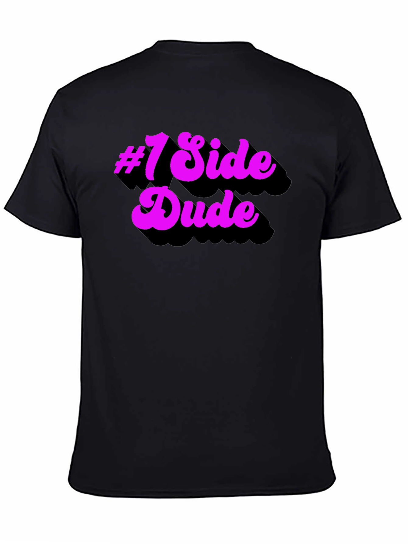 Black #1 Side Dude T-Shirt - Funny Novelty Tee view 4