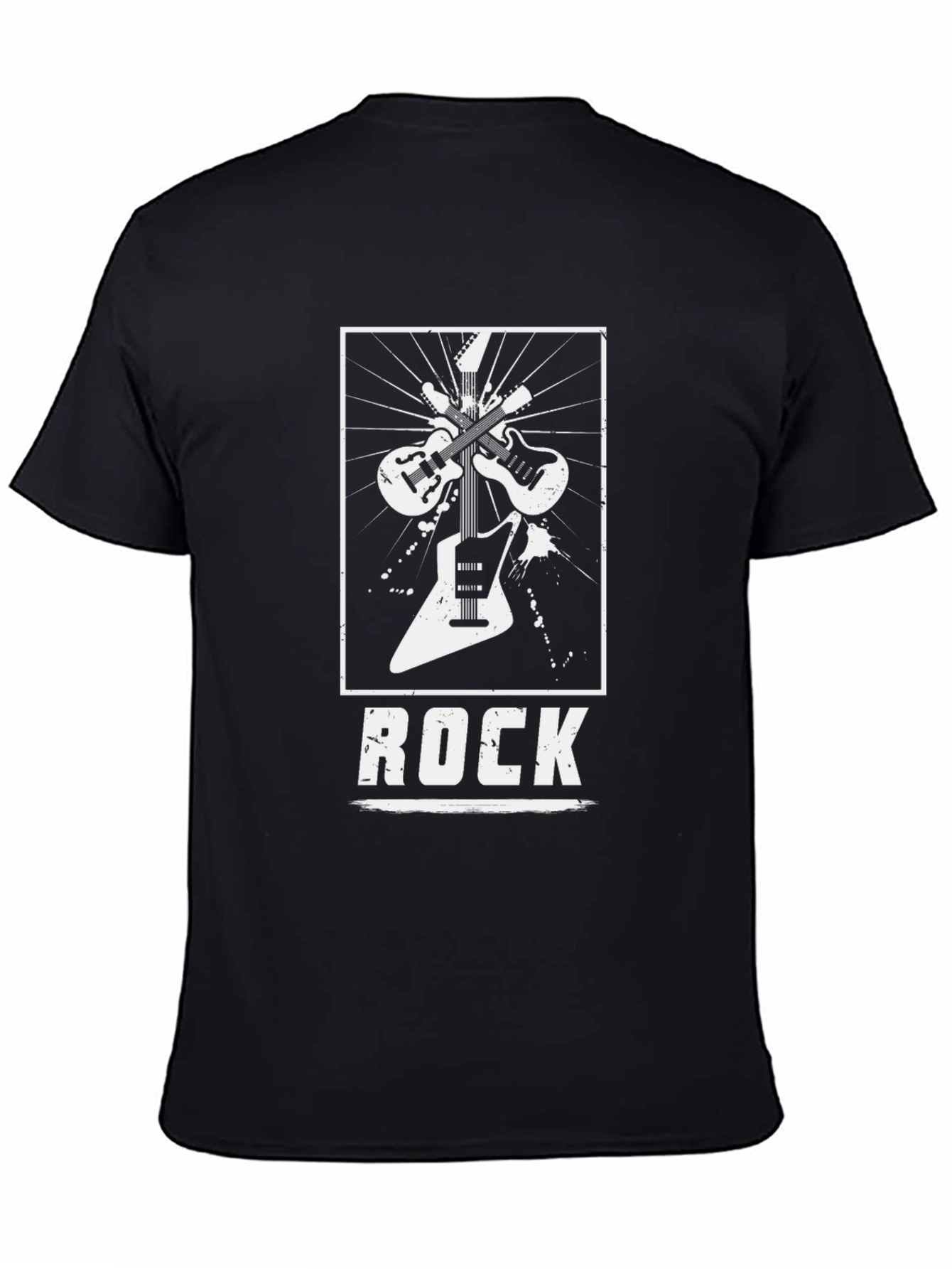 Black Rock Music T-Shirt Guitar Design Tee view 4