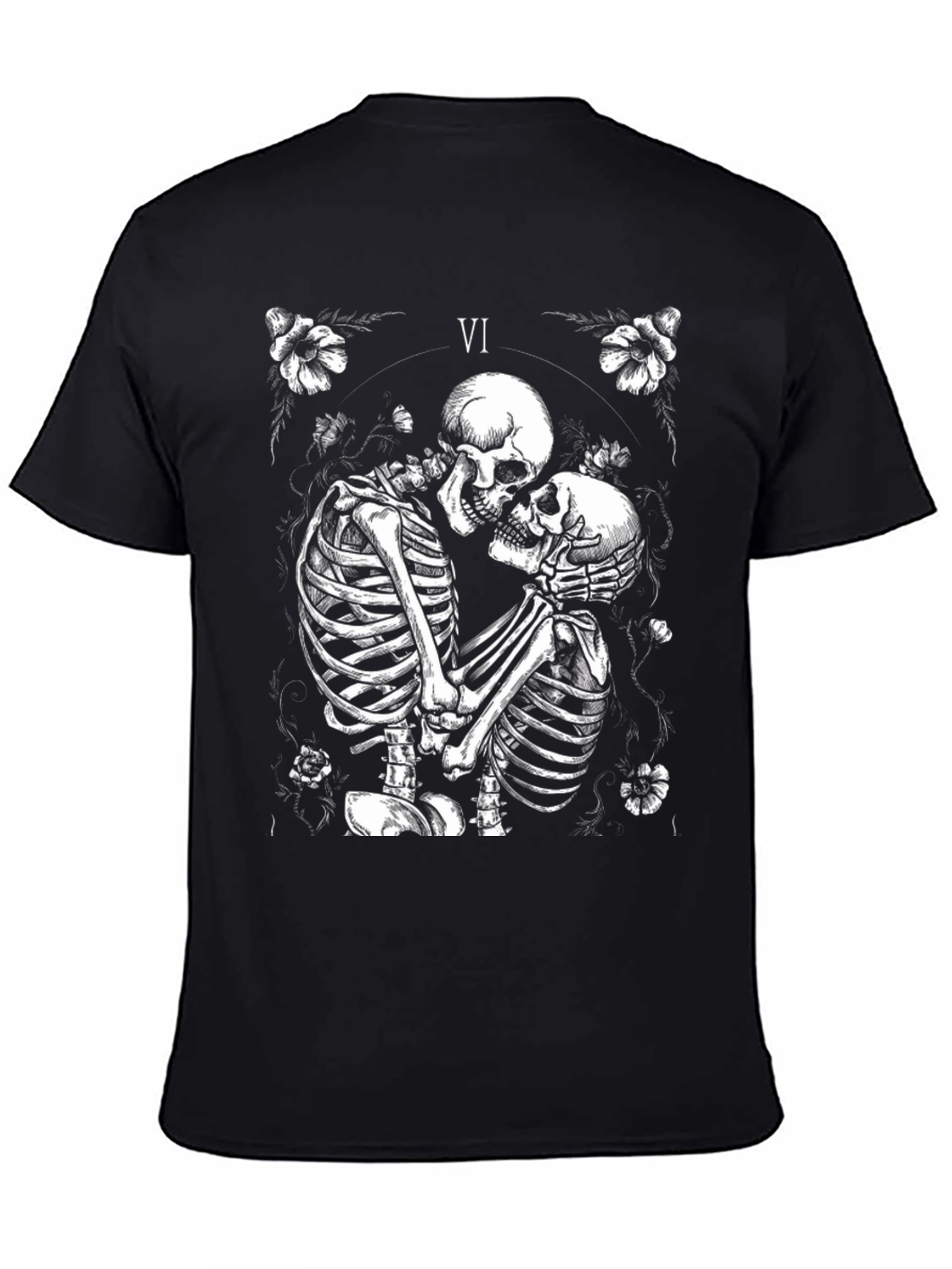 Black Skeleton Love T-Shirt view 4